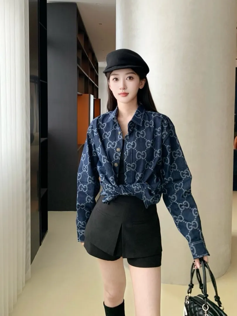 GG Monogram Jacquard Denim Shirt D15521709 — view 3