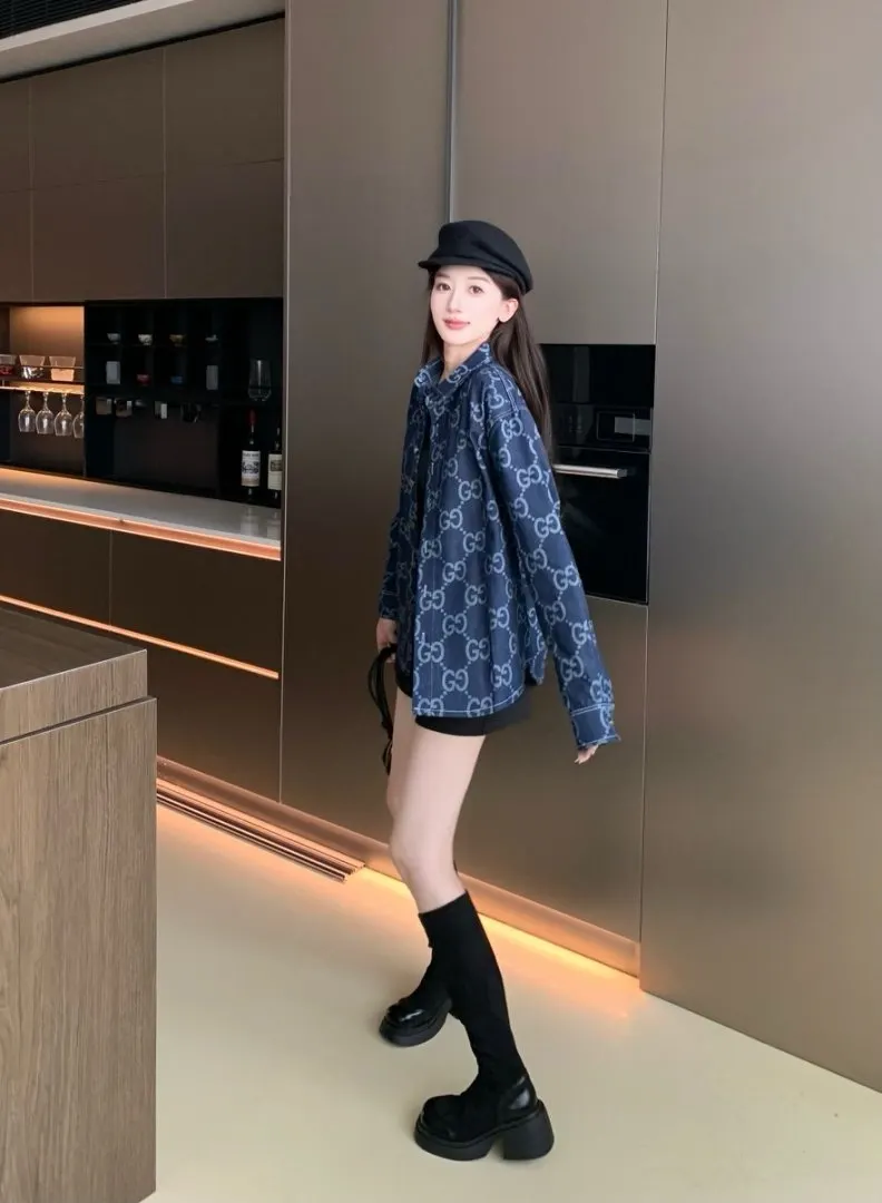 GG Monogram Jacquard Denim Shirt D15521709 — view 6