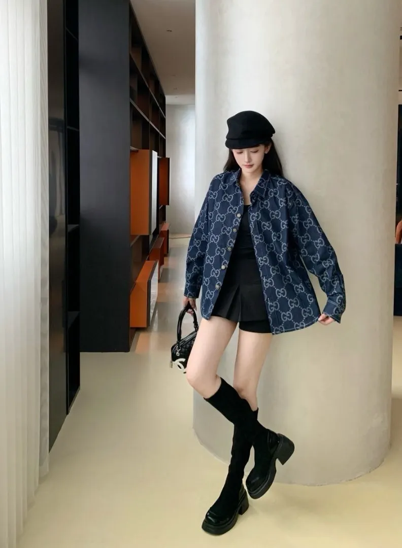 GG Monogram Jacquard Denim Shirt D15521709 — view 7