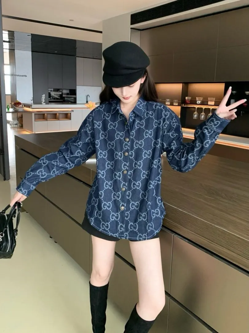 GG Monogram Jacquard Denim Shirt D15521709 — view 8