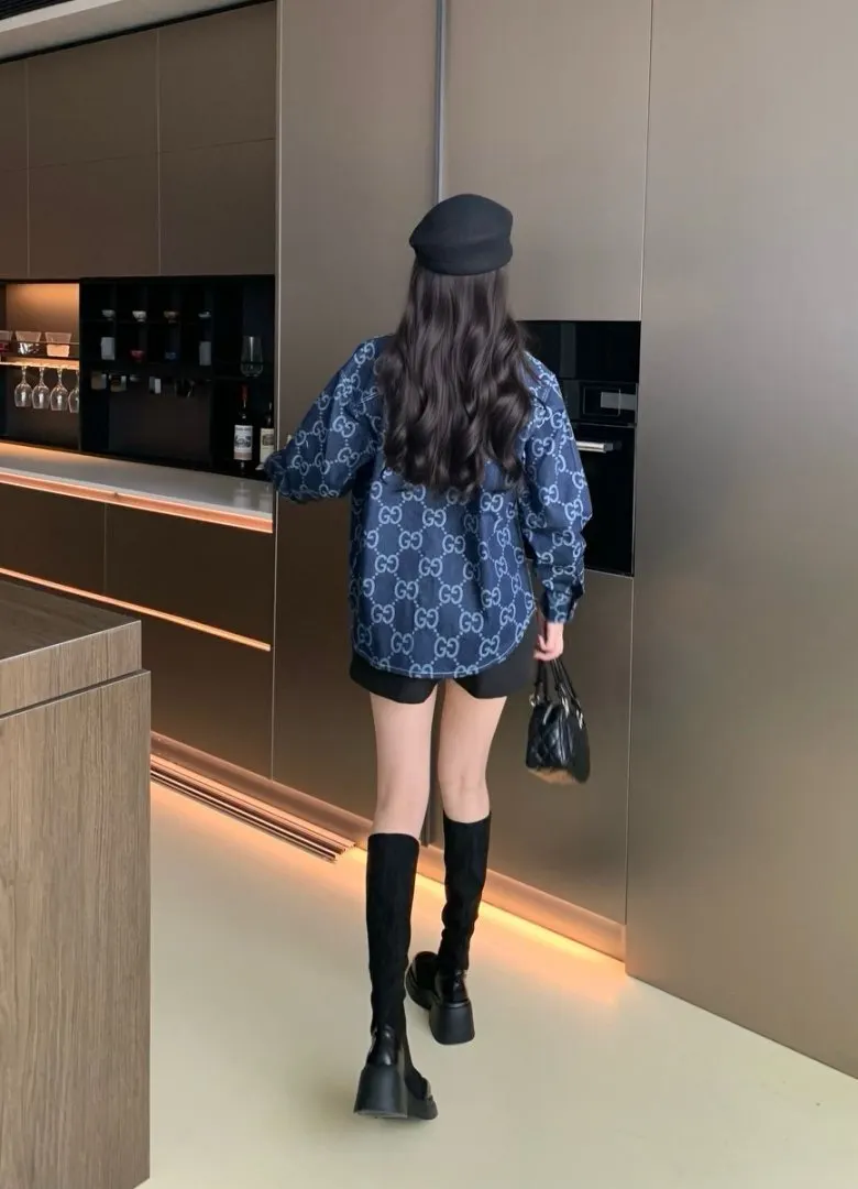GG Monogram Jacquard Denim Shirt D15521709 — view 9
