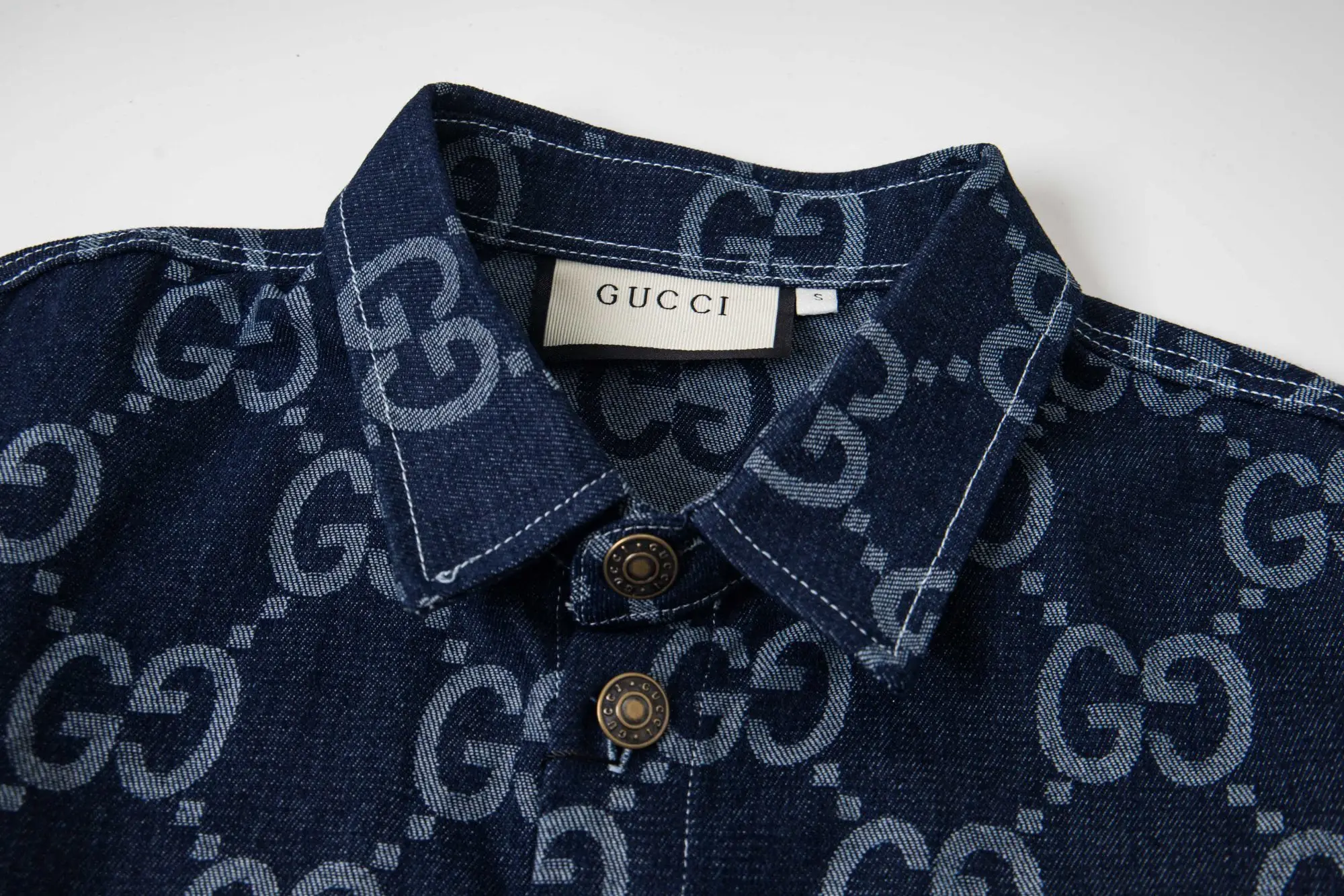GG Monogram Jacquard Denim Shirt D15521711 — view 3