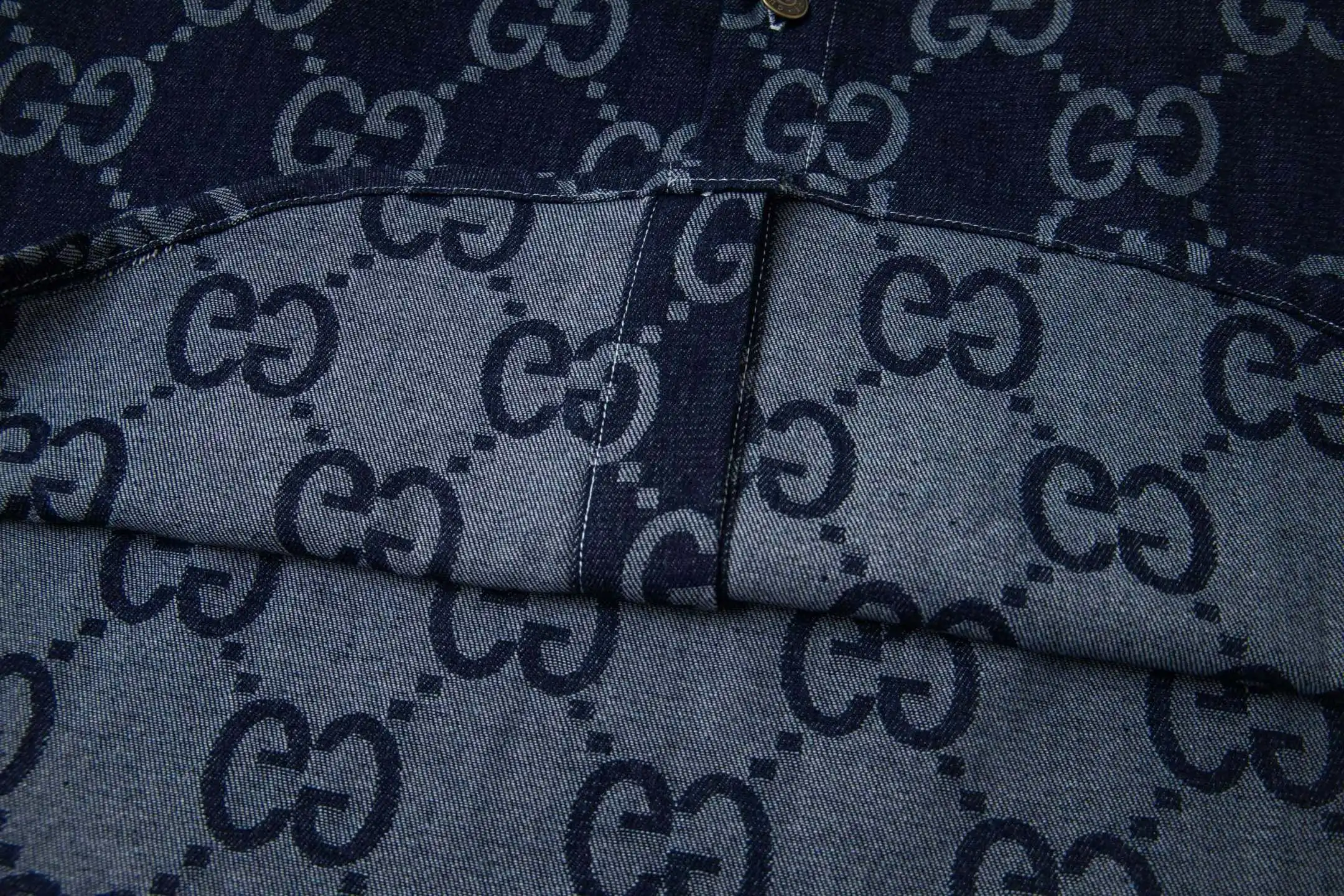 GG Monogram Jacquard Denim Shirt D15521711 — view 7