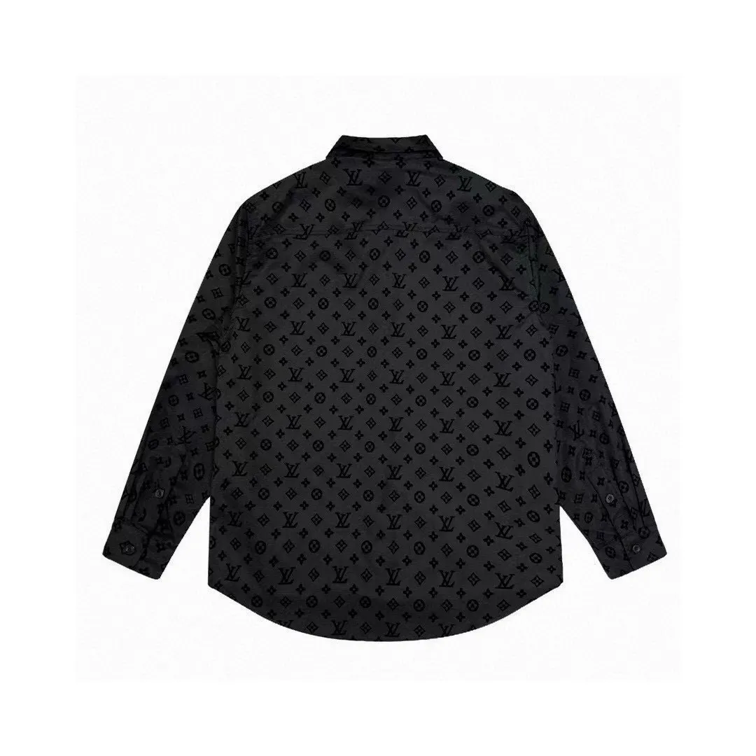 Monogram Flocked Jacquard Long-Sleeve Shirt D15520252 — view 2