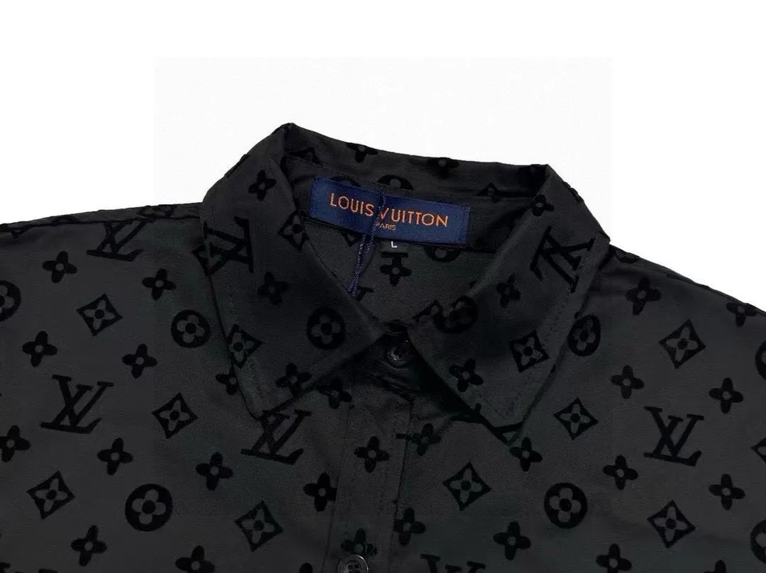 Monogram Flocked Jacquard Long-Sleeve Shirt D15520252 — view 3