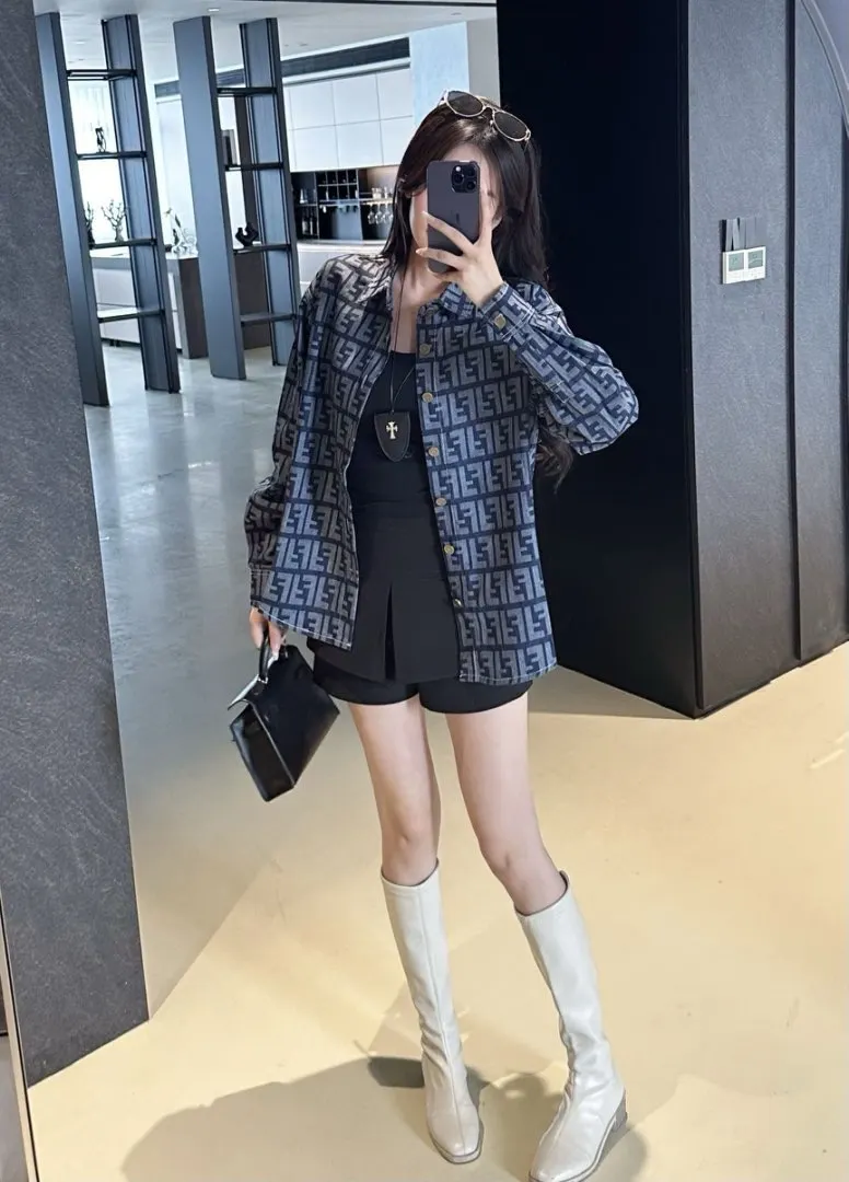 FF Monogram Jacquard Denim Shirt D15521715 — view 3