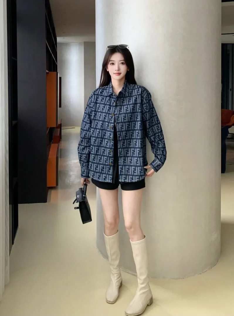 FF Monogram Jacquard Denim Shirt D15521715 — view 4