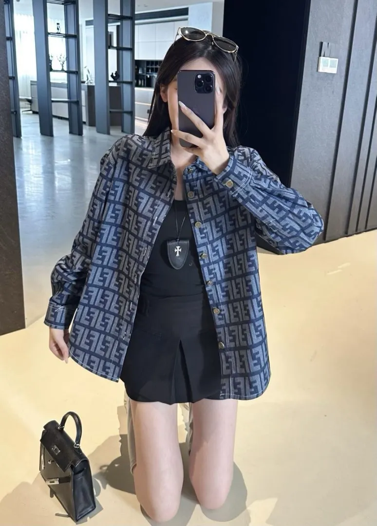 FF Monogram Jacquard Denim Shirt D15521715 — view 5
