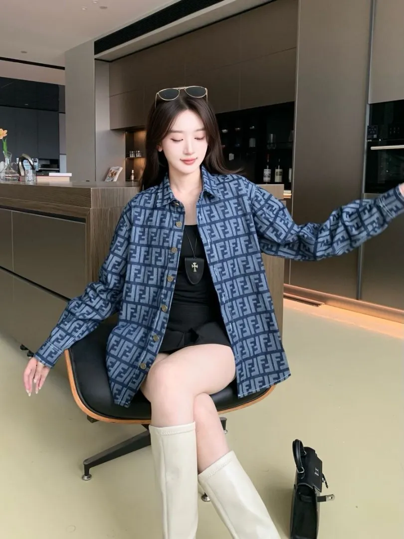 FF Monogram Jacquard Denim Shirt D15521715 — view 6
