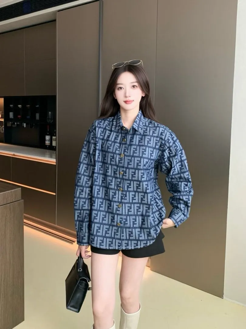 FF Monogram Jacquard Denim Shirt D15521715 — view 7