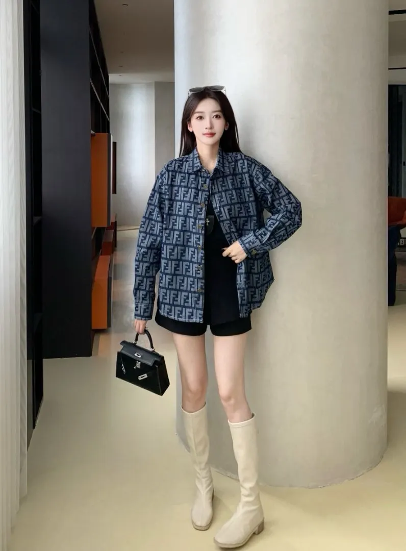 FF Monogram Jacquard Denim Shirt D15521715 — view 8