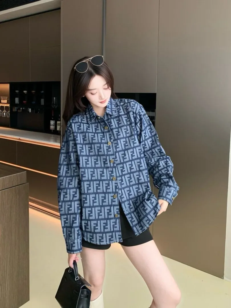 FF Monogram Jacquard Denim Shirt D15521715 — view 9