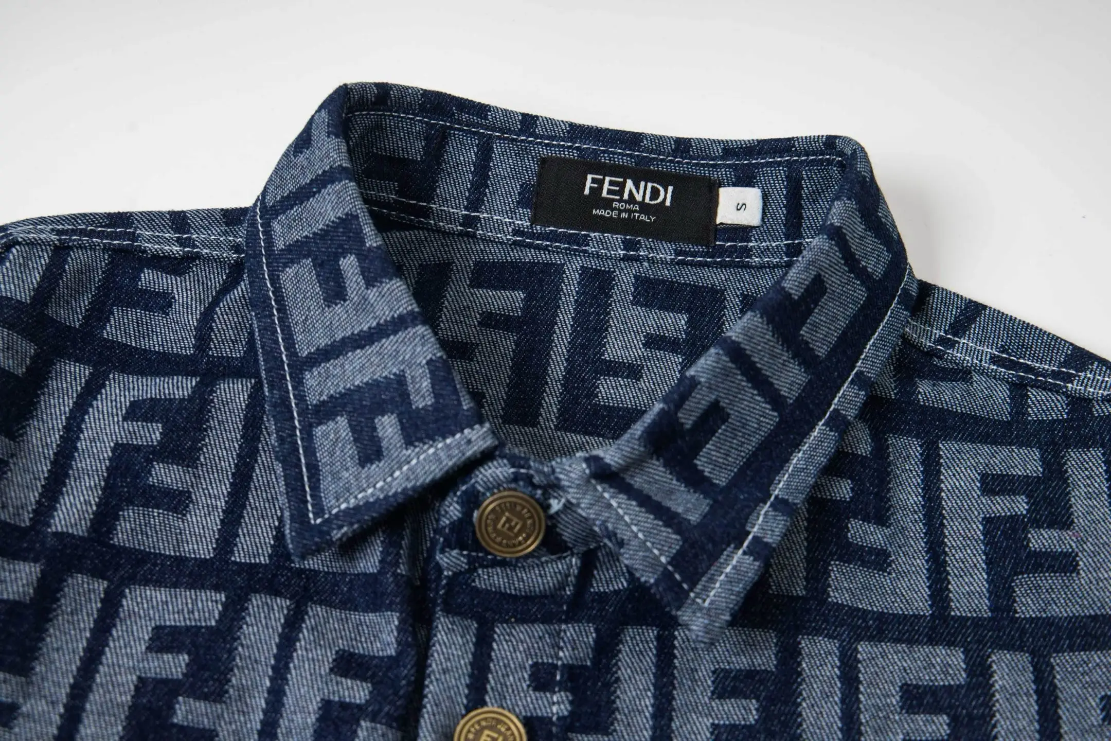 FF Monogram Jacquard Denim Shirt D15521716 — view 3