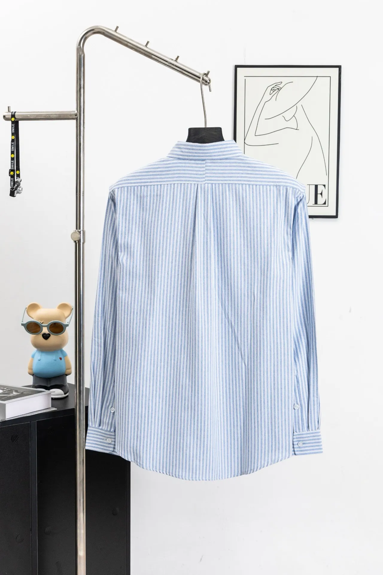 Logo-Embroidered Striped Cotton Shirt D15521724 — view 2