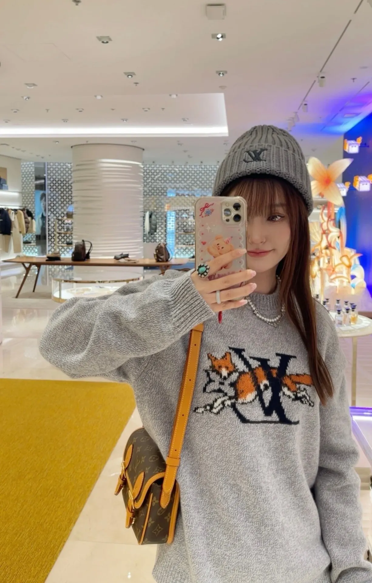Fox Intarsia Crew-Neck Knit Sweater D16520240 — view 2