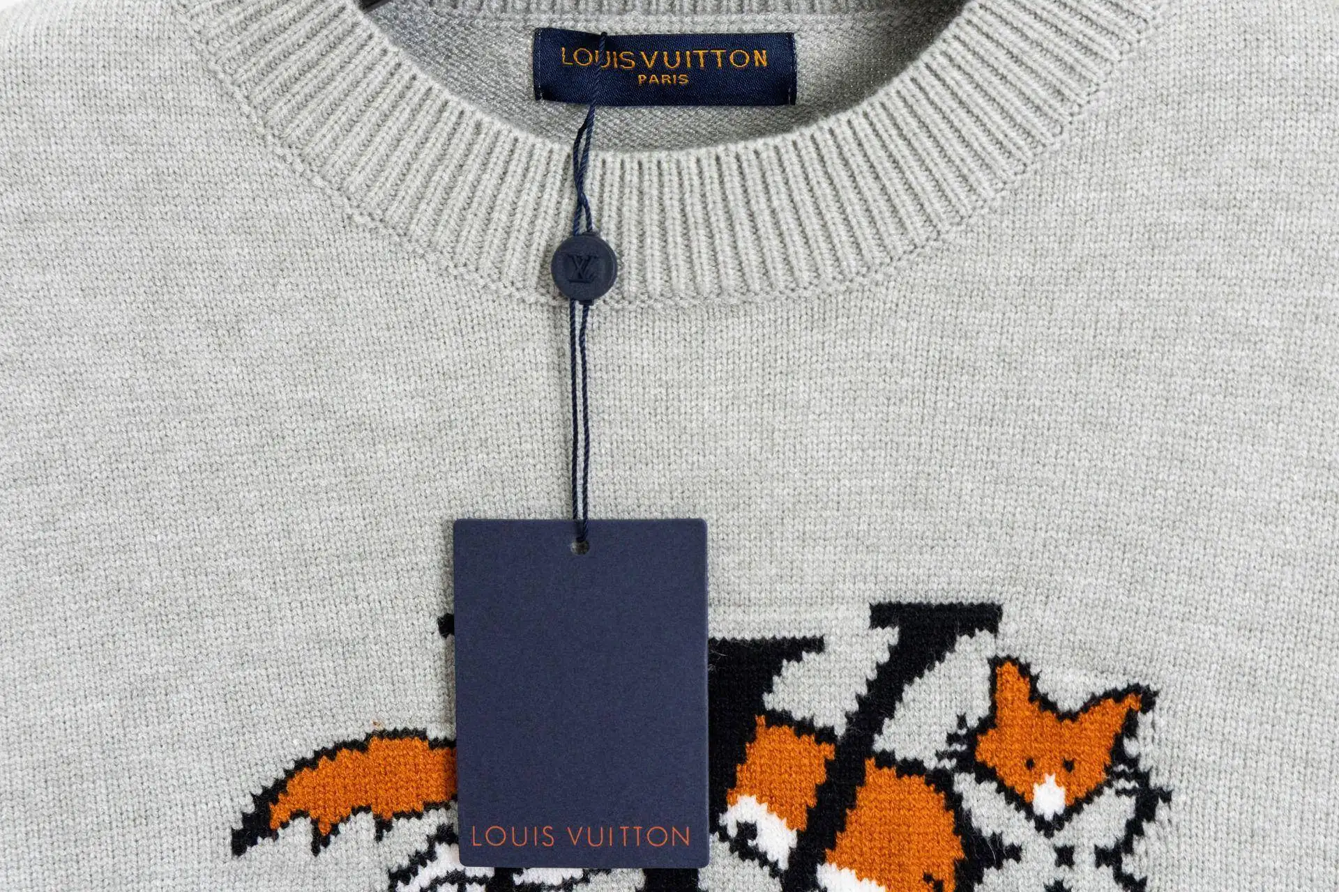 Fox Jacquard Crew-Neck Knit Sweater D16520241 — view 9