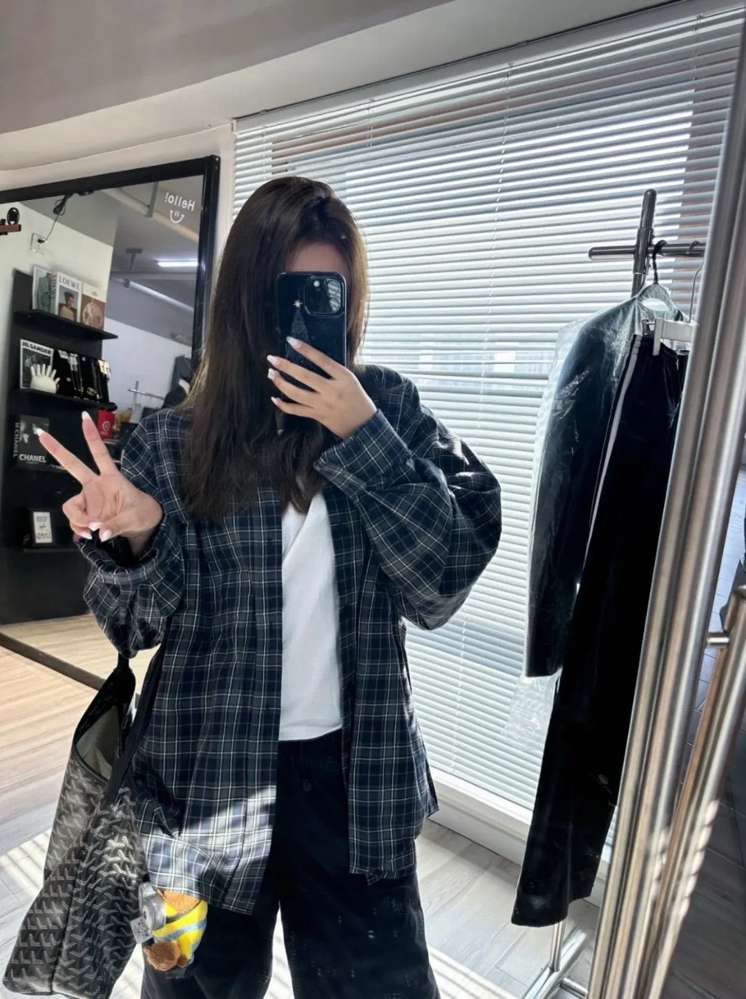 Logo-Print Plaid Cotton Shirt D16520248 — view 3
