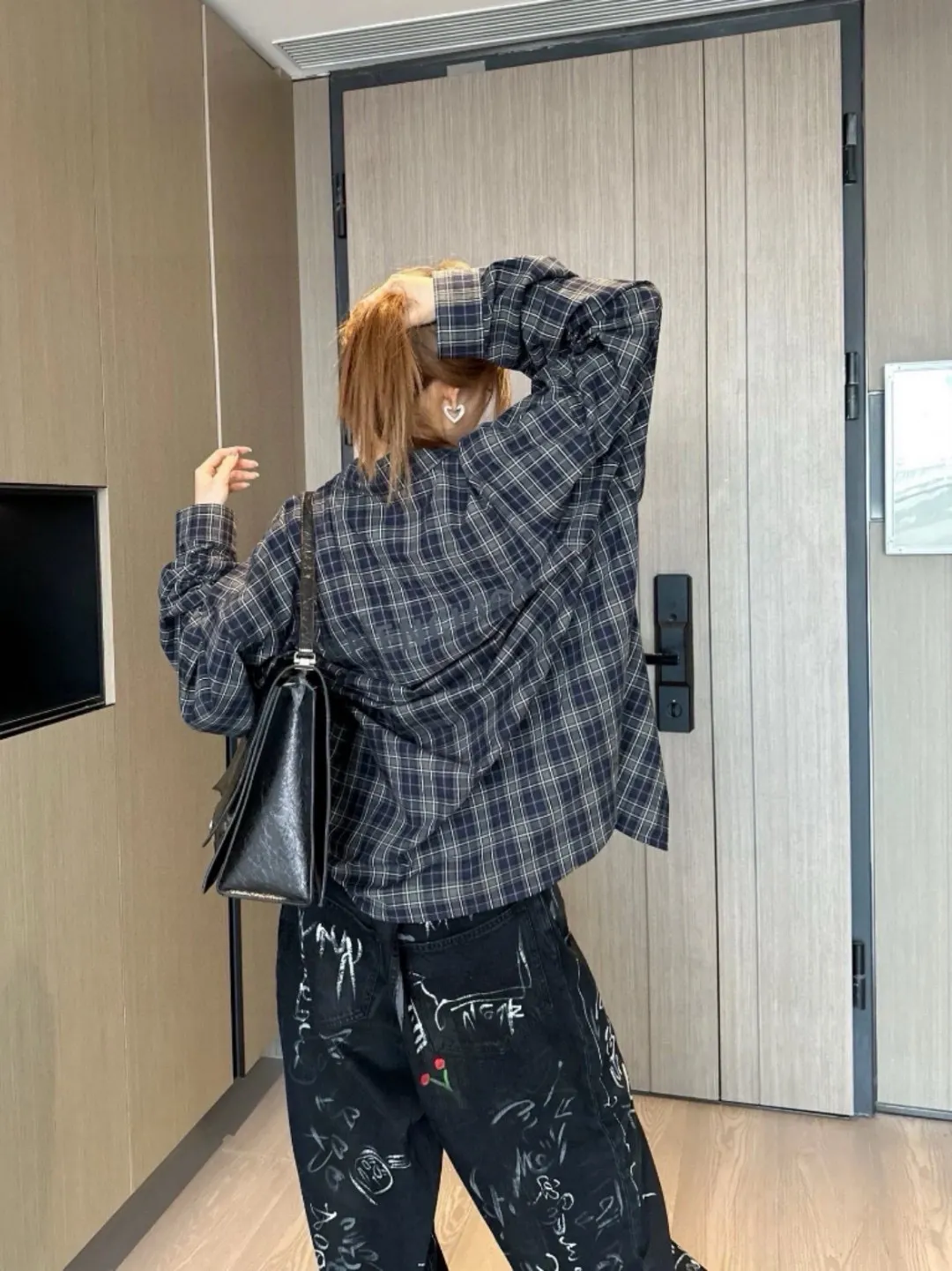 Logo-Print Plaid Cotton Shirt D16520248 — view 8