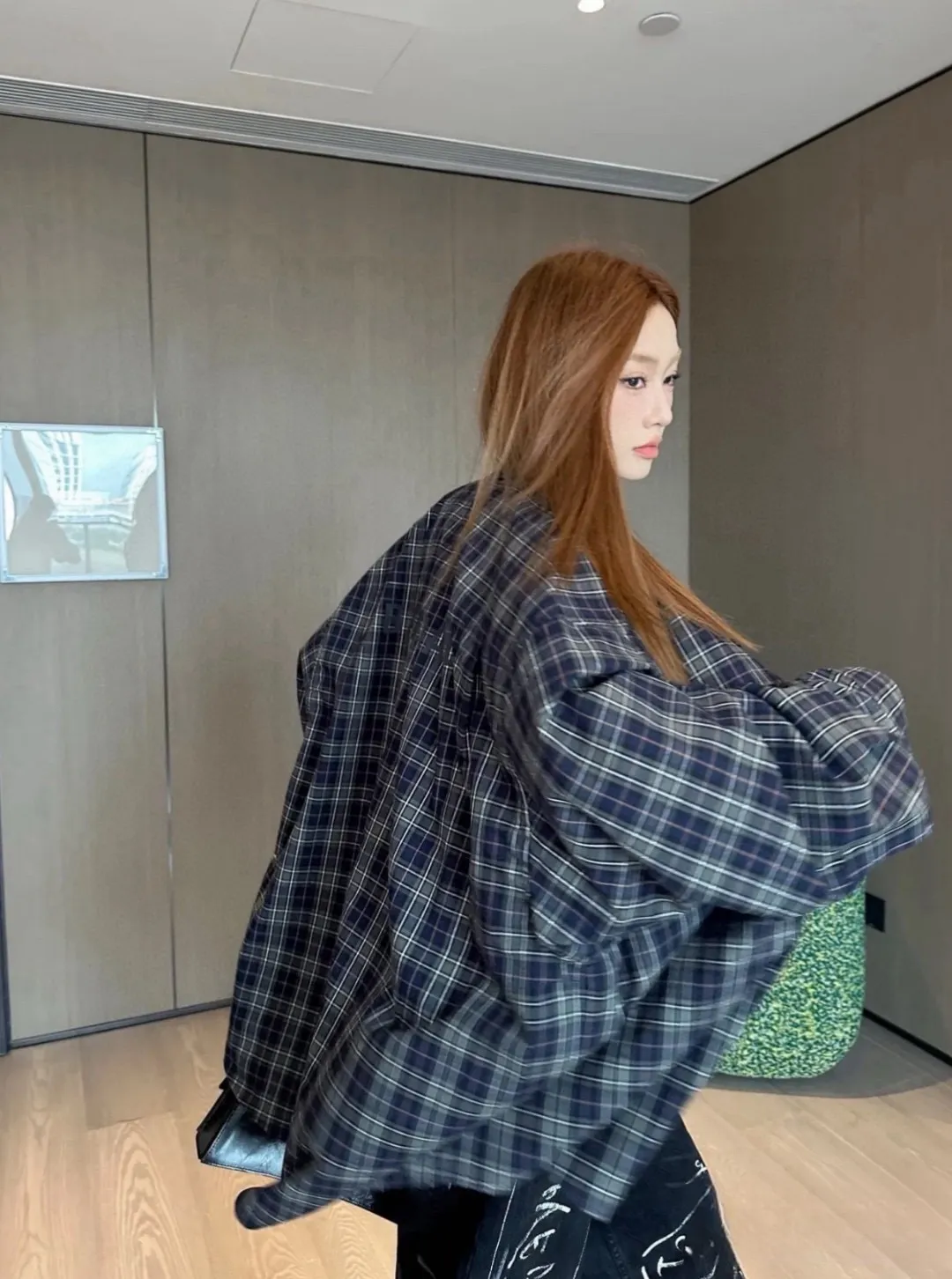 Logo-Print Plaid Cotton Shirt D16520248 — view 10