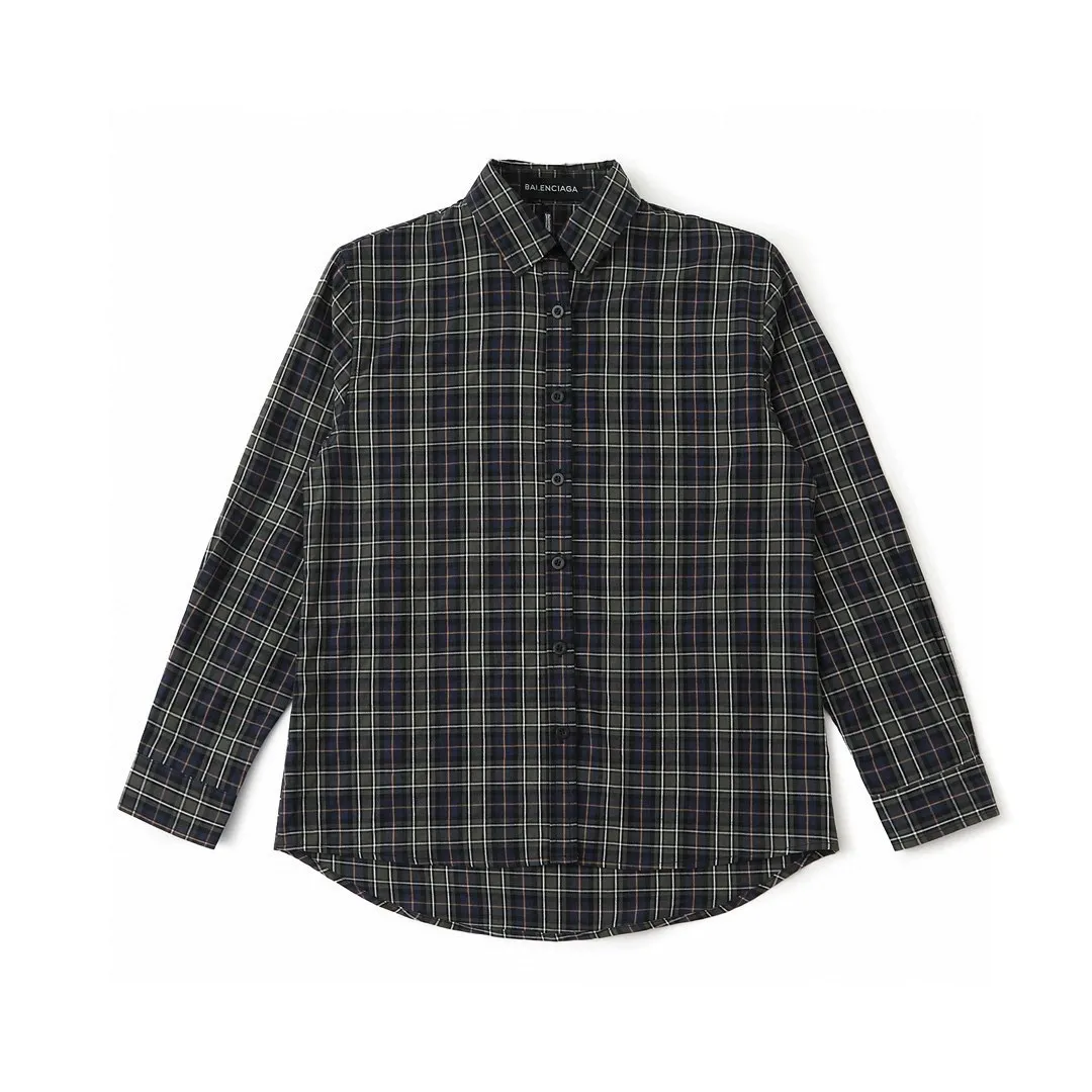 Logo-Print Plaid Cotton Shirt D16520249