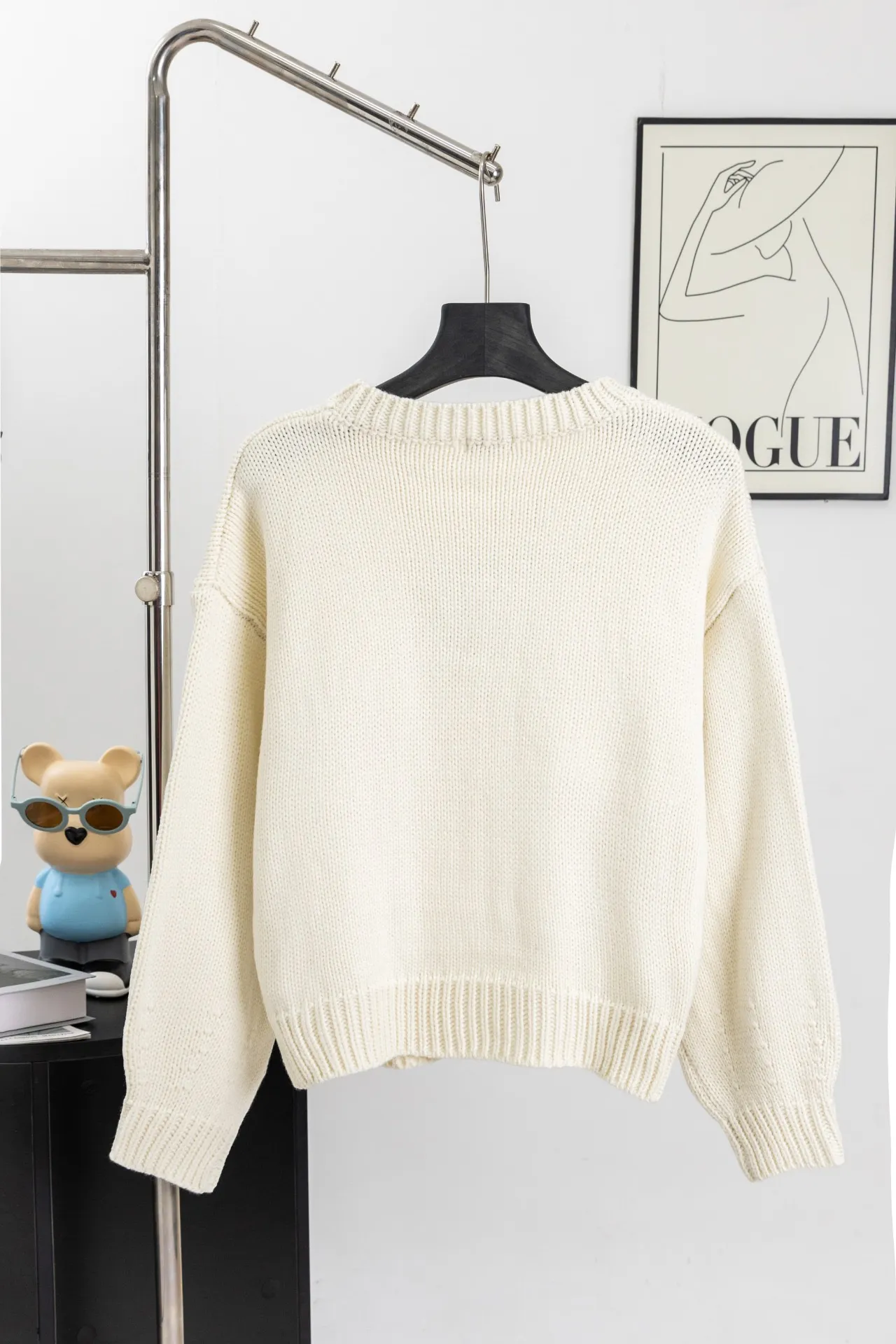 Triomphe Intarsia Knit Crew-Neck Sweater D17020239 — view 2