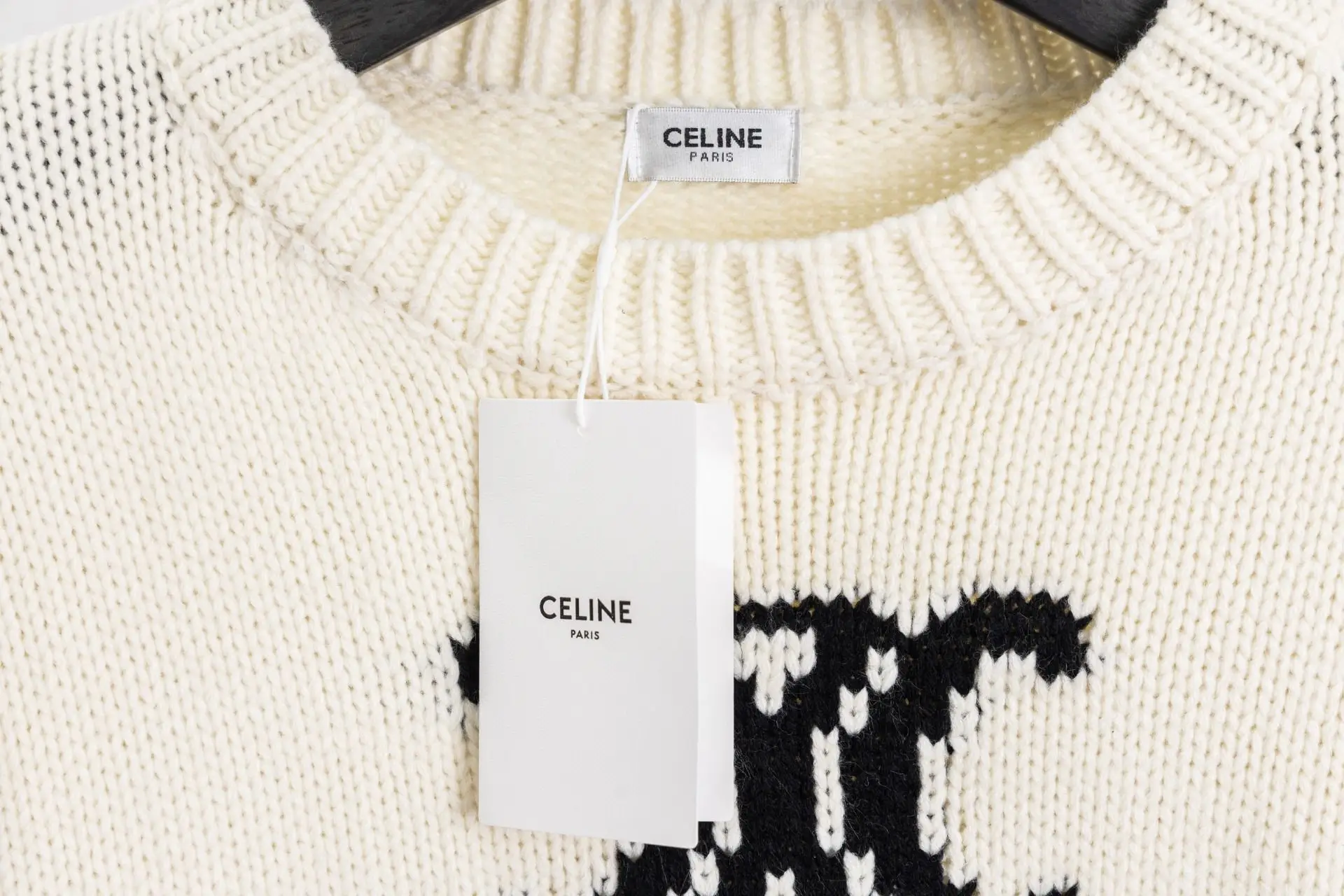 Triomphe Intarsia Knit Crew-Neck Sweater D17020239 — view 10