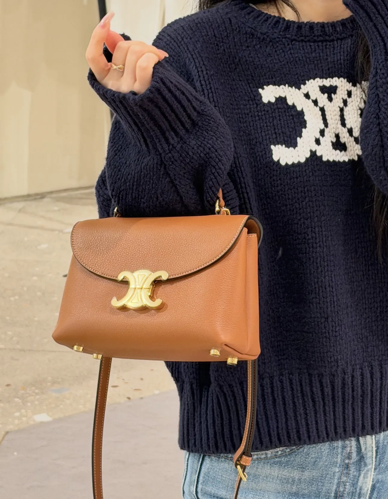 Triomphe Logo Cropped Knit Sweater D17020236 — view 11