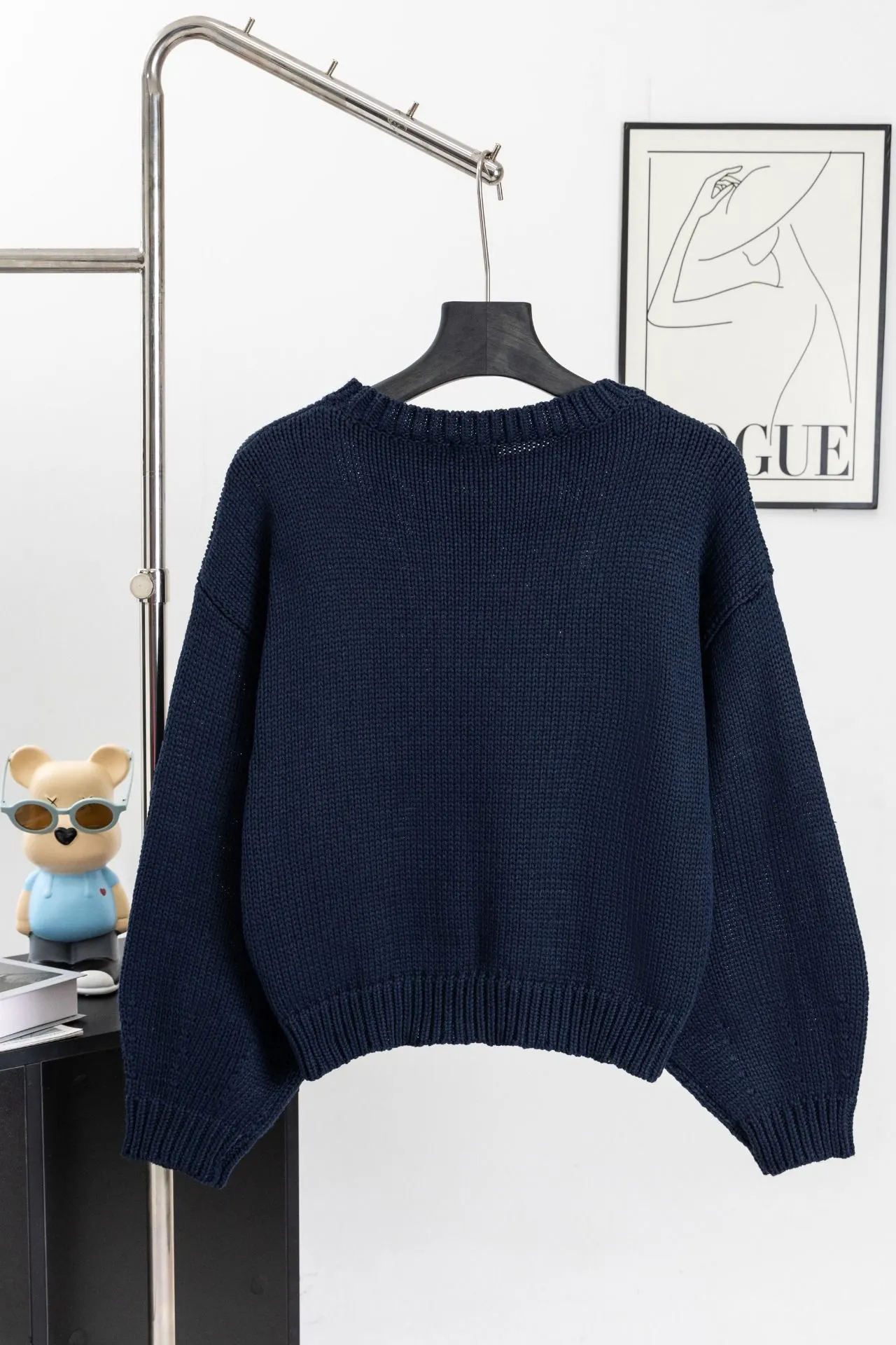 Triomphe Intarsia Cropped Knit Sweater D17020237 — view 2