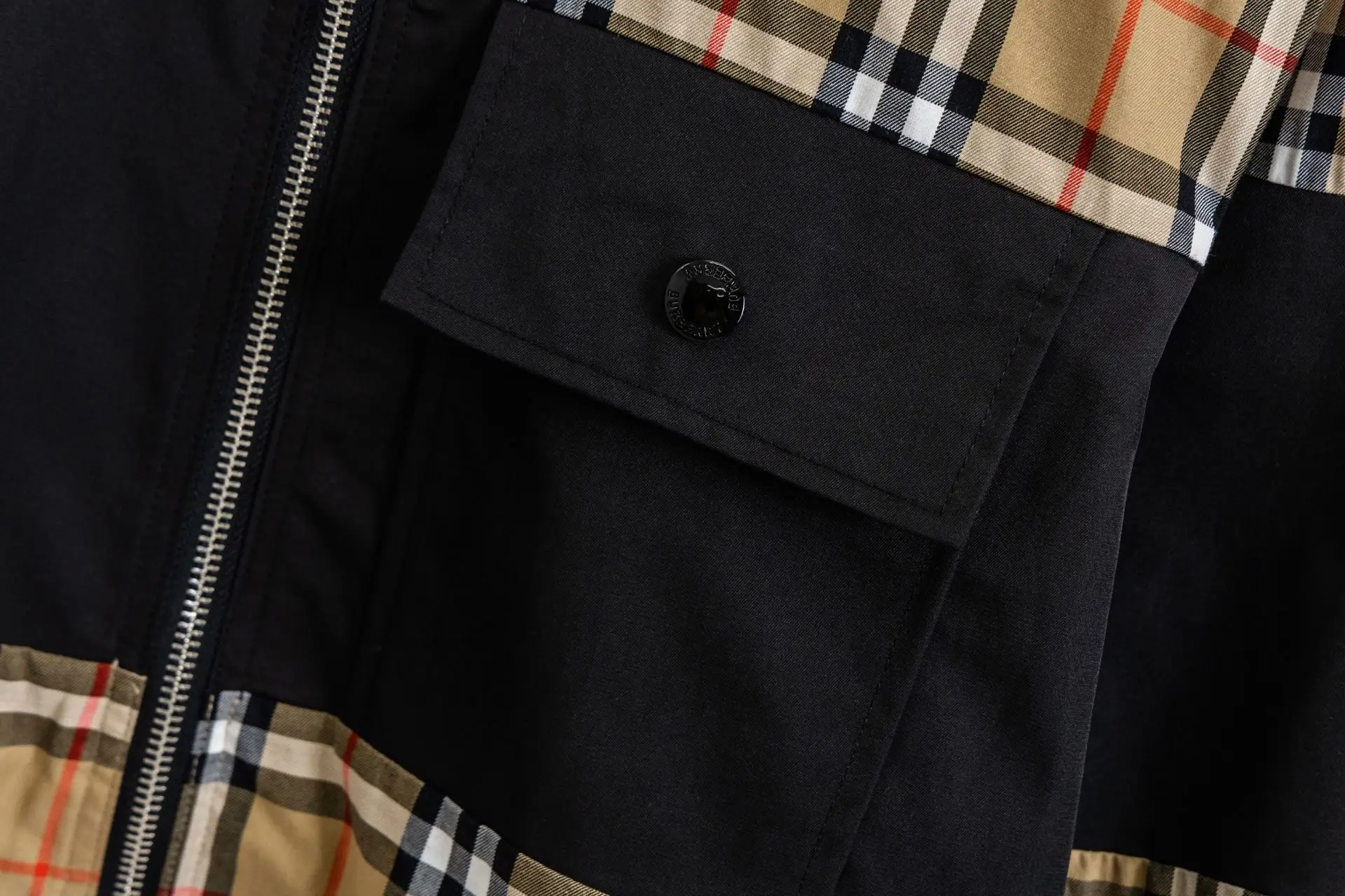 Panelled Check Zip-Up Shirt Jacket D19021718 — view 6
