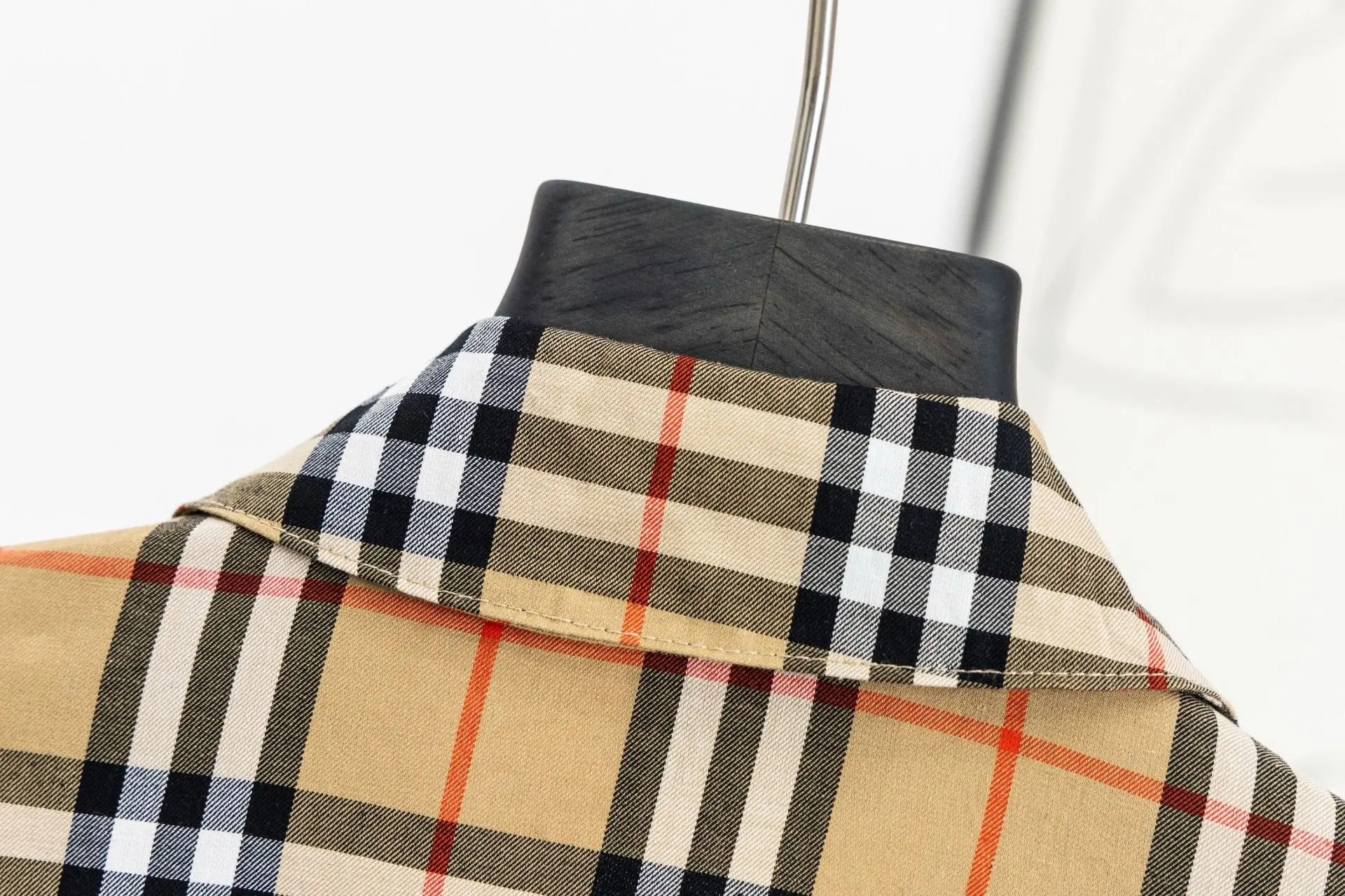Panelled Check Zip-Up Shirt Jacket D19021718 — view 15