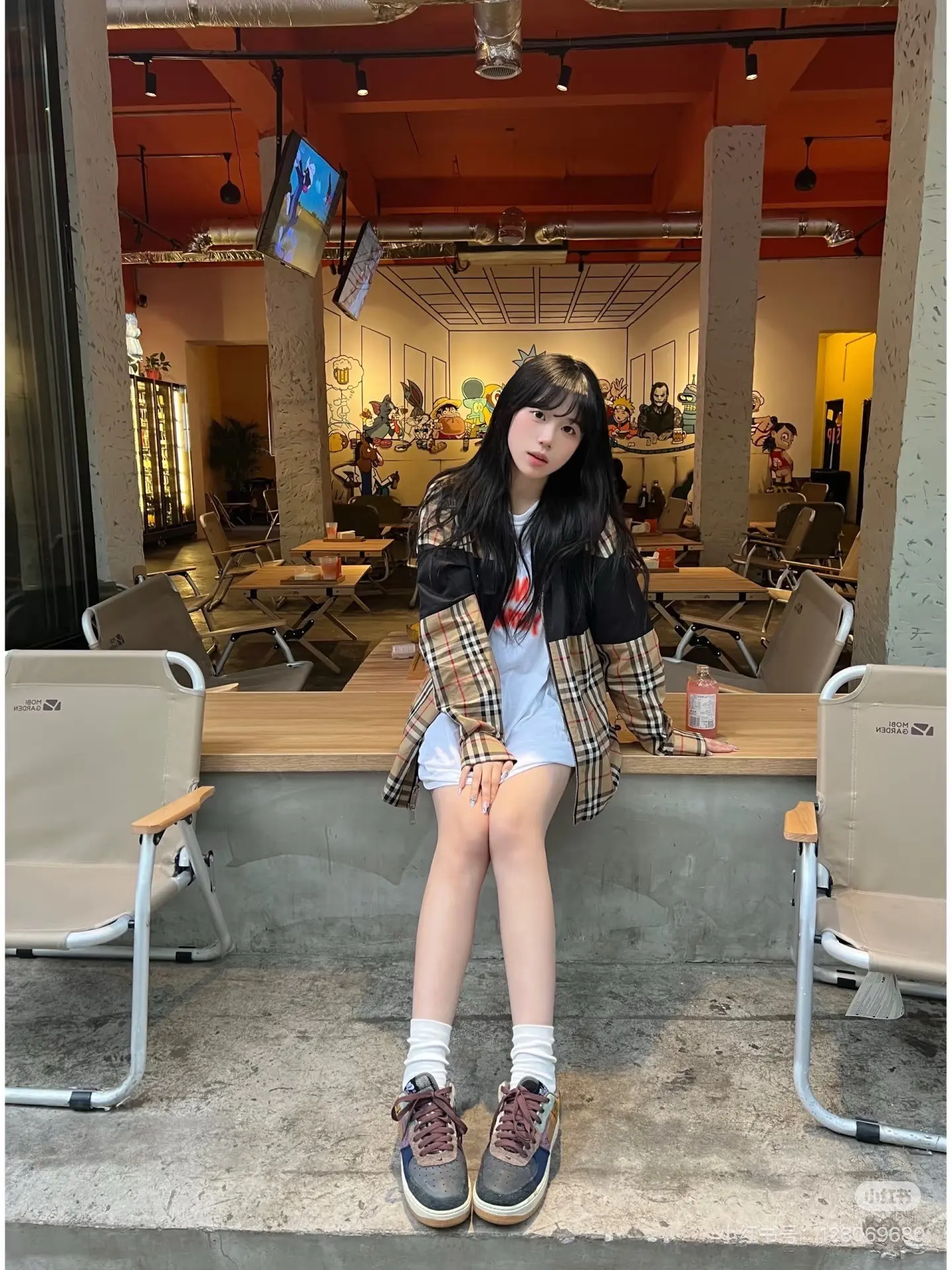 Check Print Panel Zip-Up Shirt Jacket D19021717 — view 2