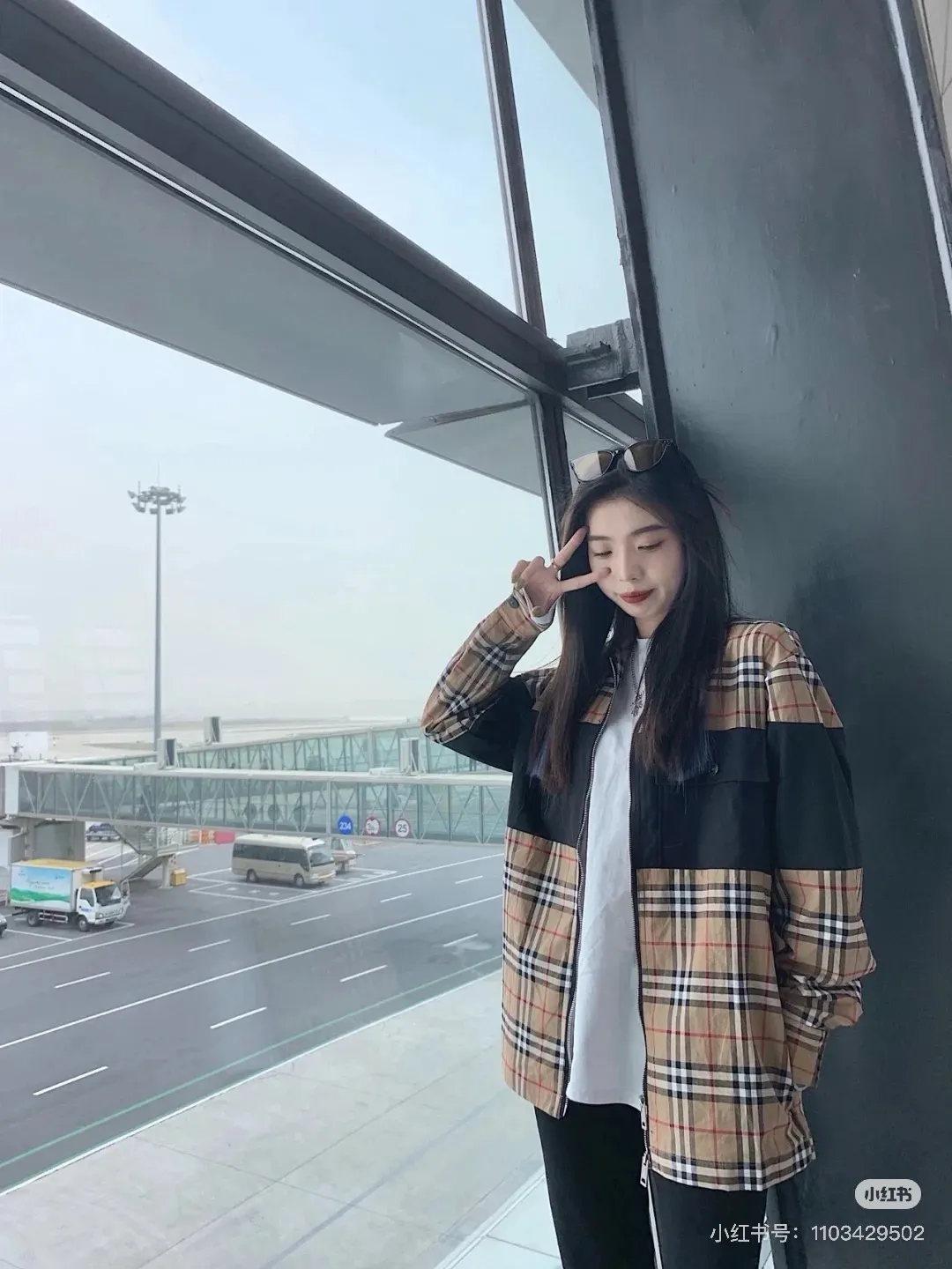 Check Print Panel Zip-Up Shirt Jacket D19021717 — view 9