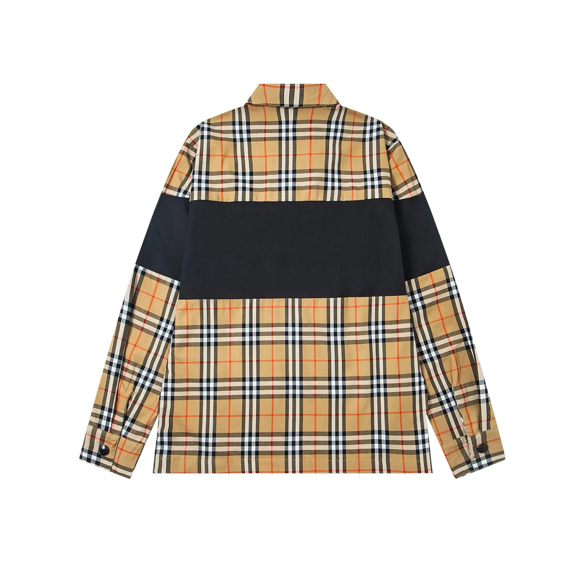 Check and Panel Zip-Up Overshirt D19021719 — view 2