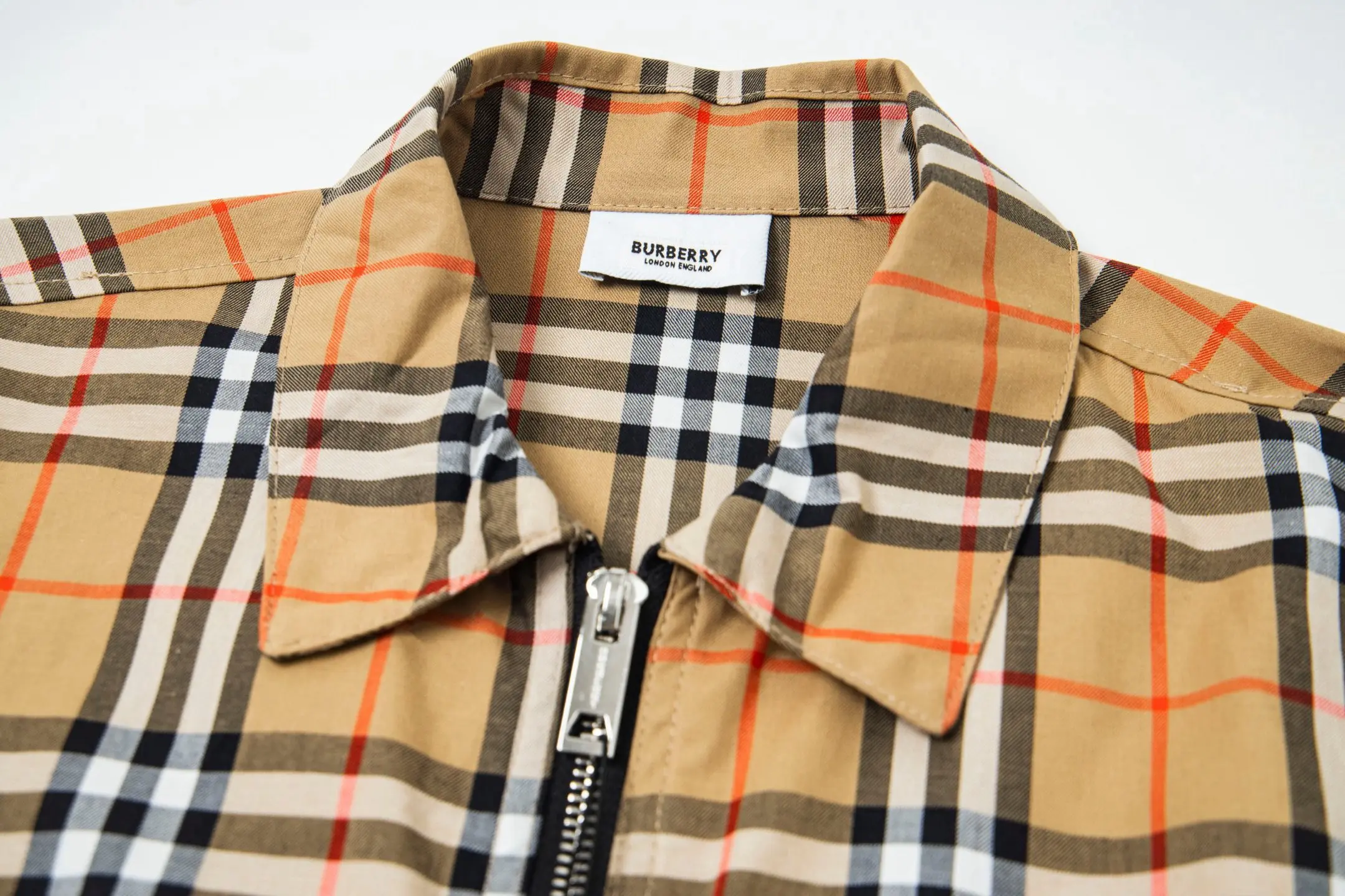 Check and Panel Zip-Up Overshirt D19021719 — view 3