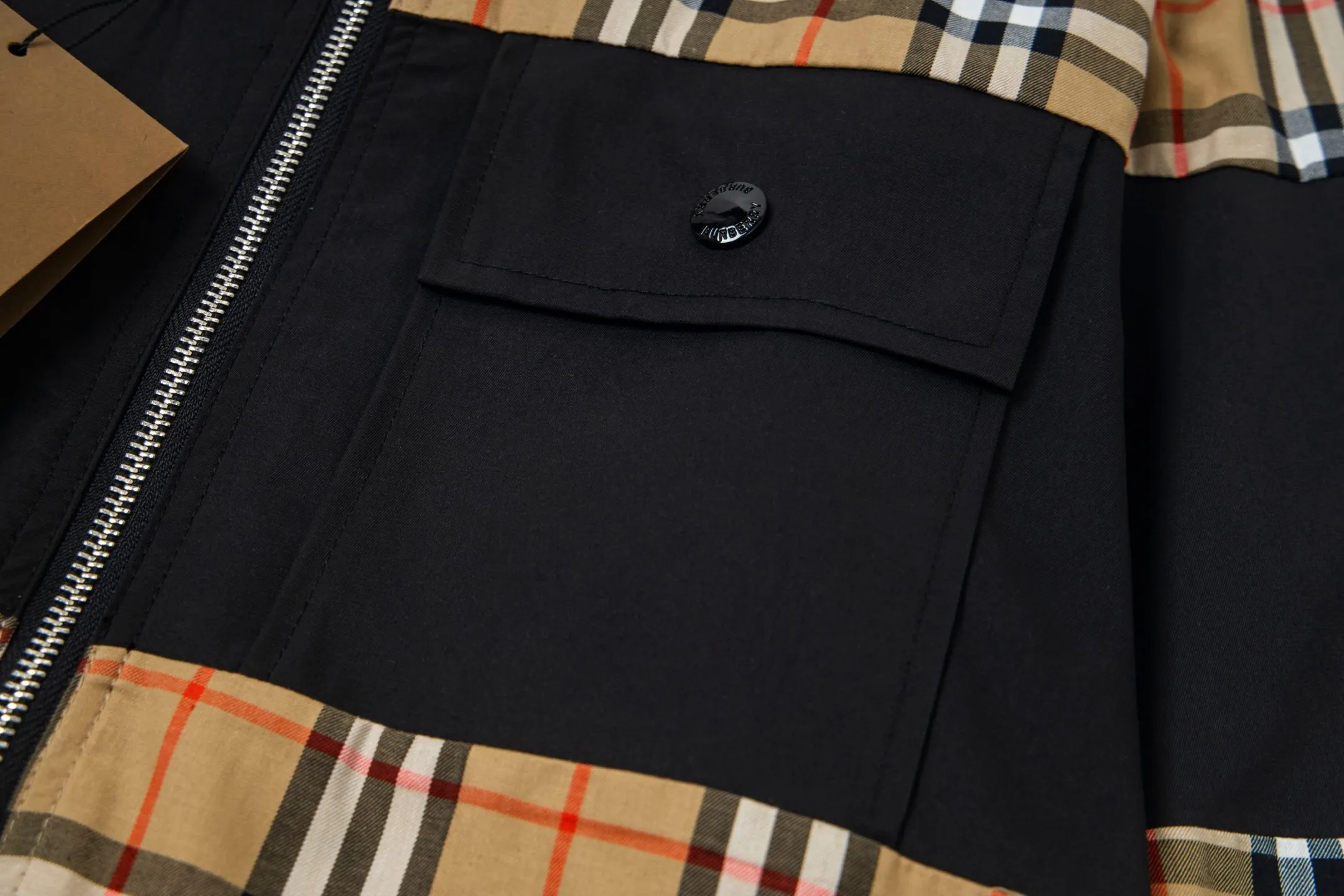Check and Panel Zip-Up Overshirt D19021719 — view 6