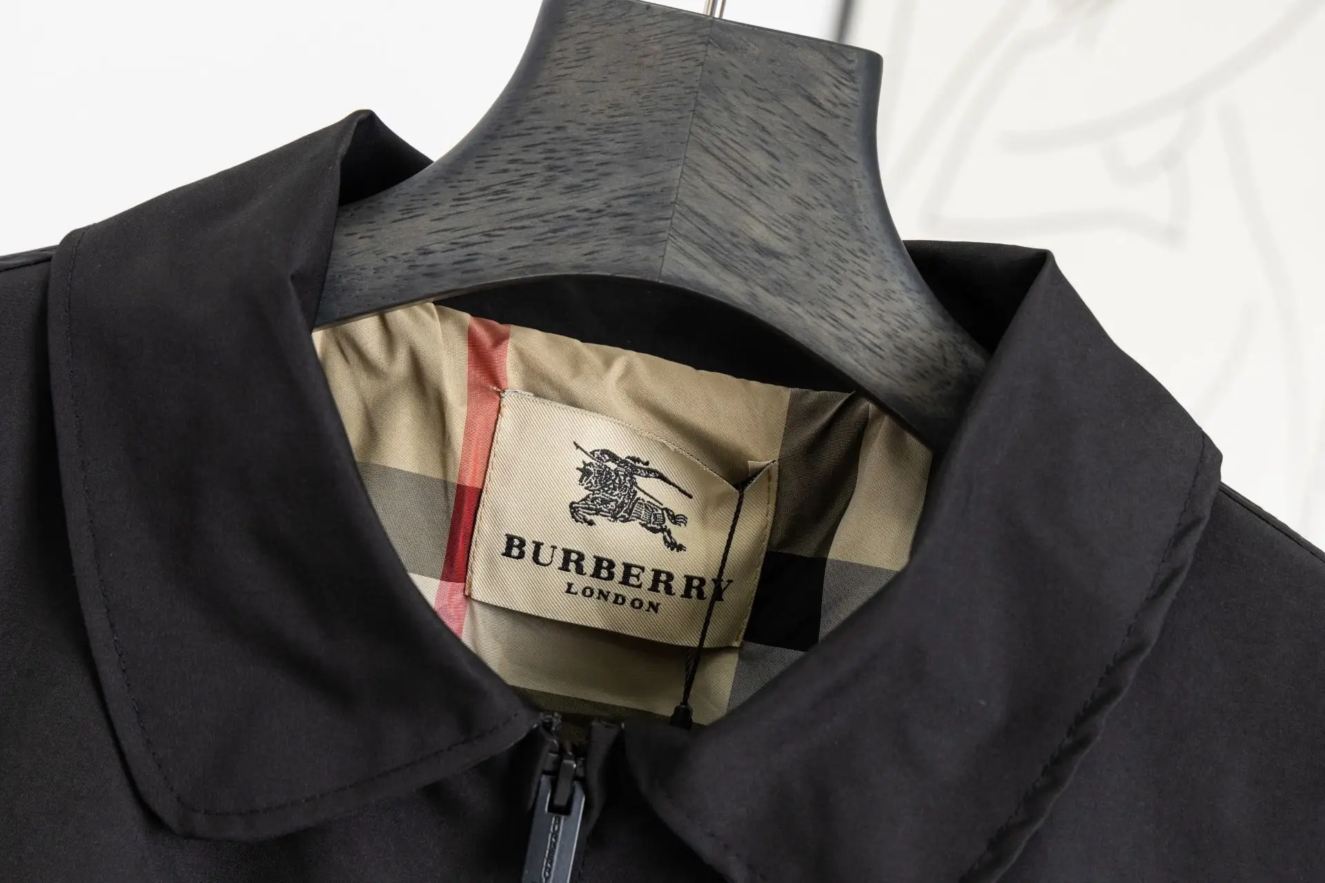 Embroidered Logo Harrington Jacket with Check Lining D19521683 — view 3