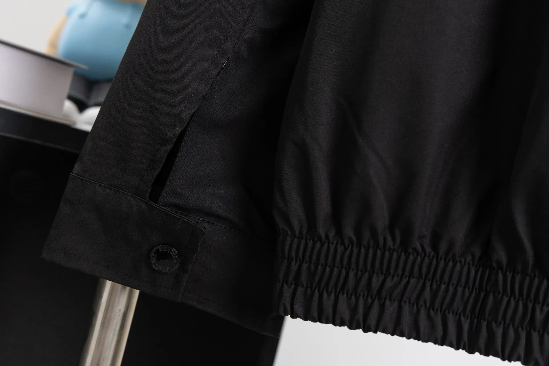 Embroidered Logo Harrington Jacket with Check Lining D19521683 — view 8