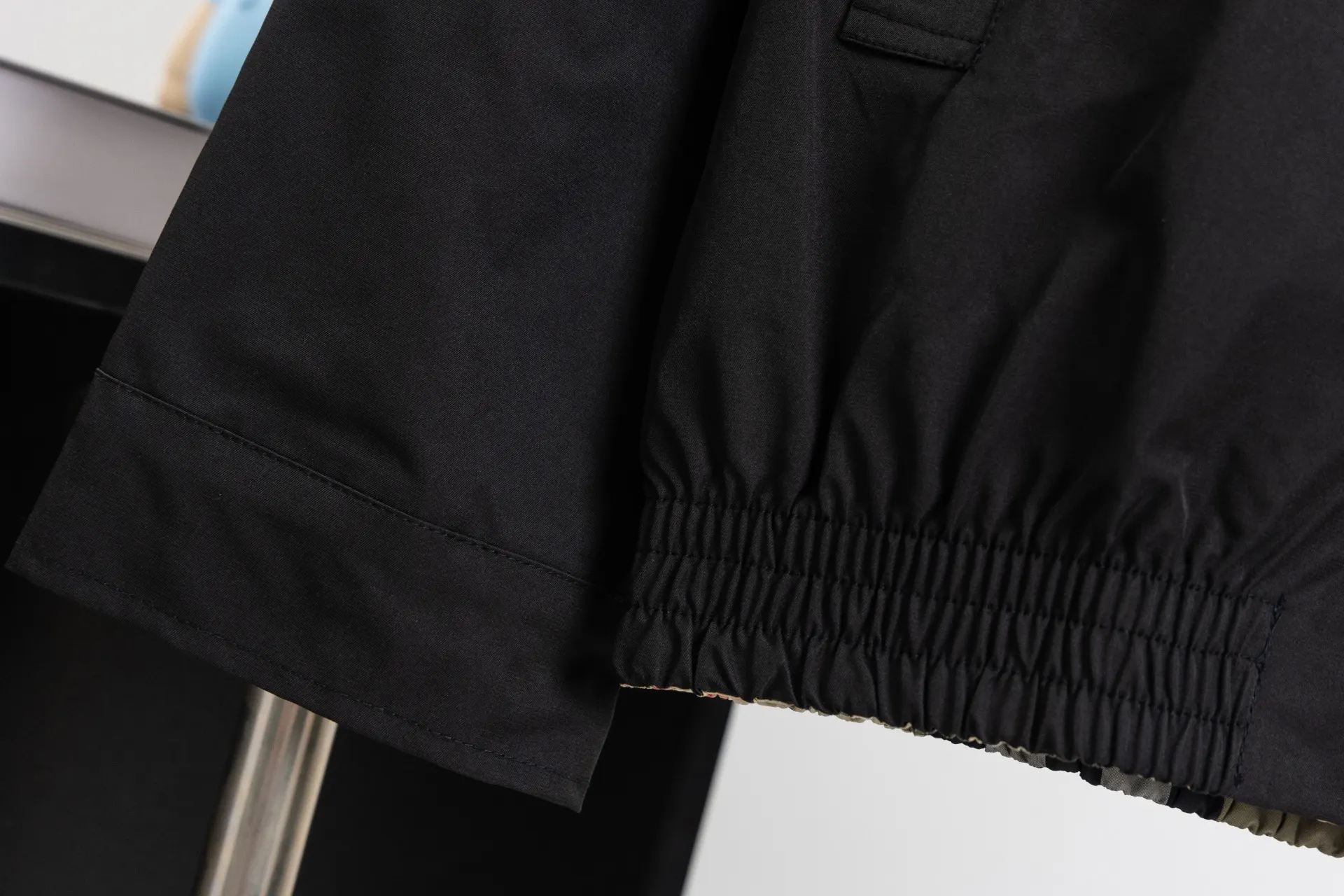 Embroidered Logo Harrington Jacket with Check Lining D19521683 — view 10