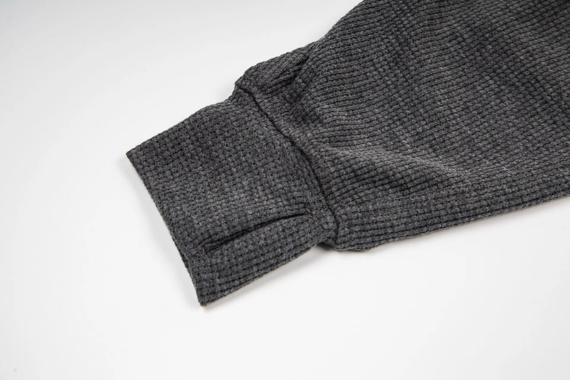 Waffle-Knit Cropped Zip-Up Hoodie D20021699 — view 8
