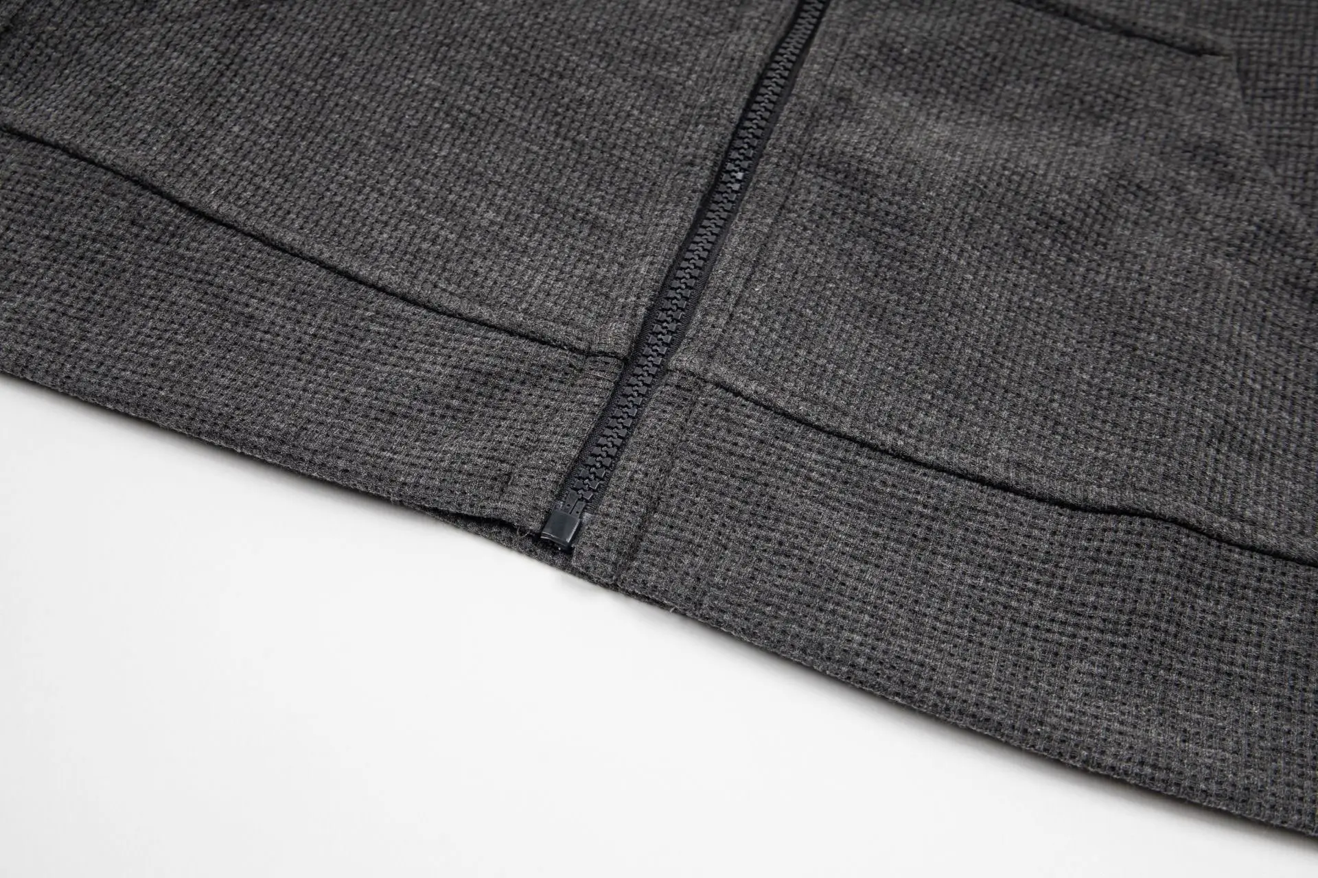 Waffle-Knit Cropped Zip-Up Hoodie D20021699 — view 9