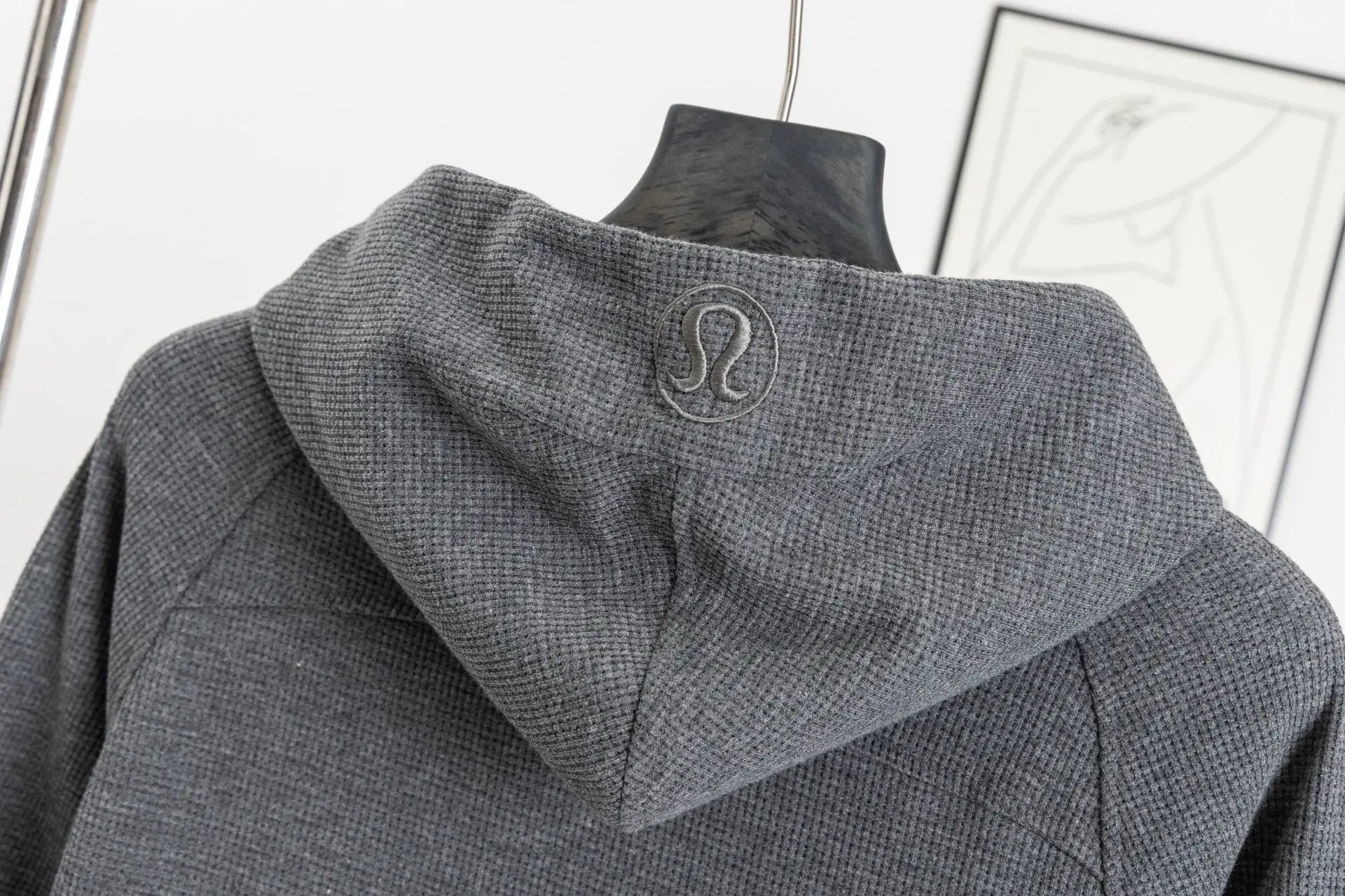 Waffle-Knit Cropped Zip-Up Hoodie D20021698 — view 4