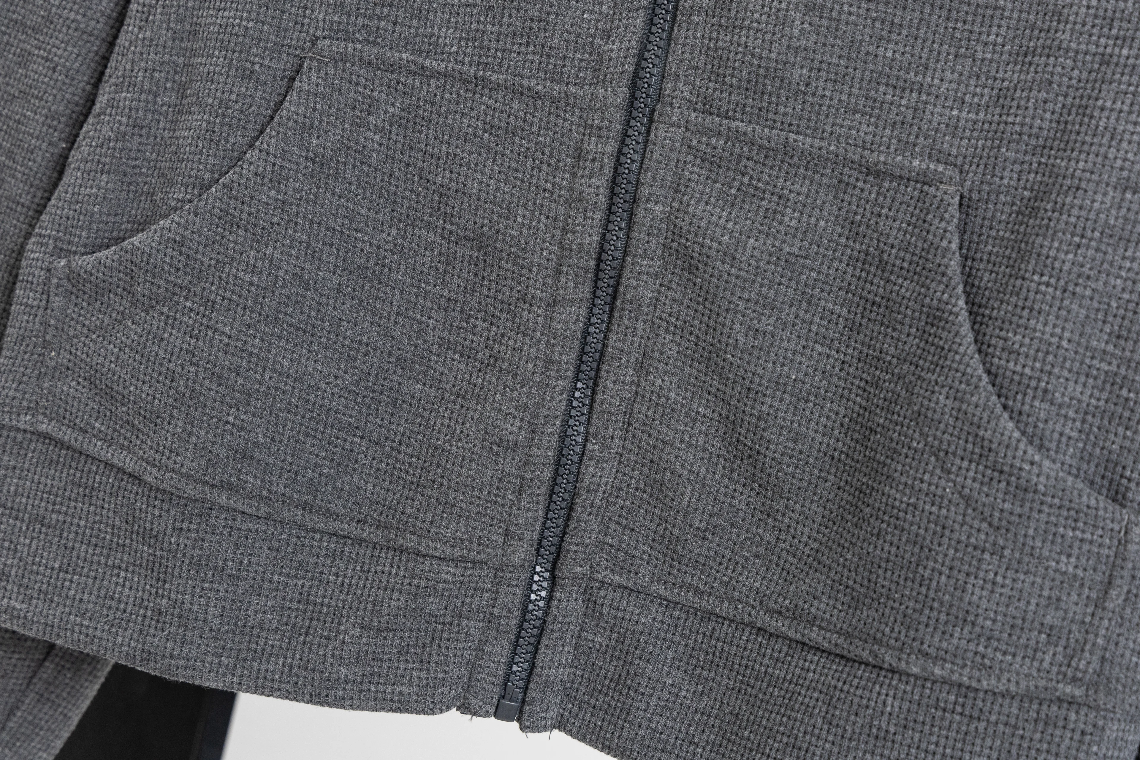 Waffle-Knit Cropped Zip-Up Hoodie D20021698 — view 6