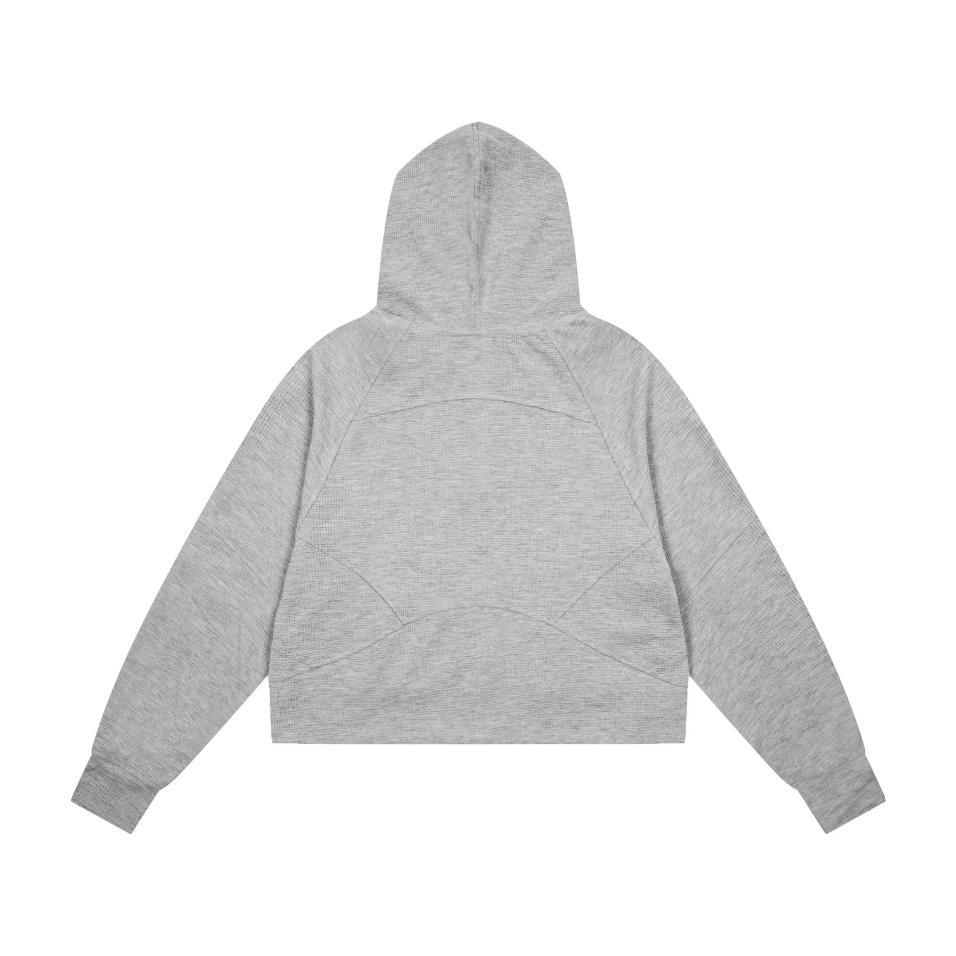 Waffle-Knit Cropped Hooded Jacket D20021696 — view 2