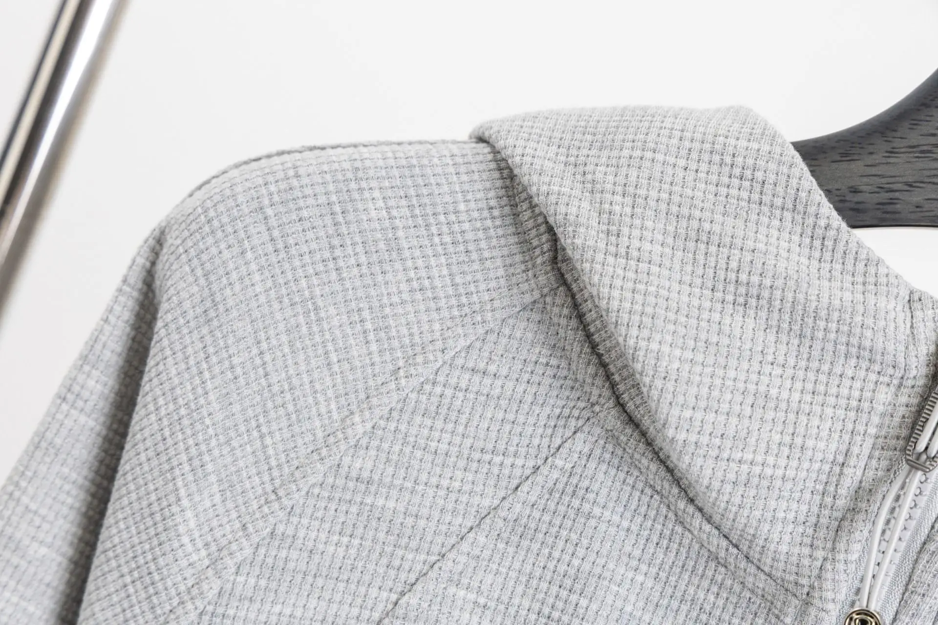 Waffle-Knit Cropped Zip-Up Hoodie D20021695 — view 5