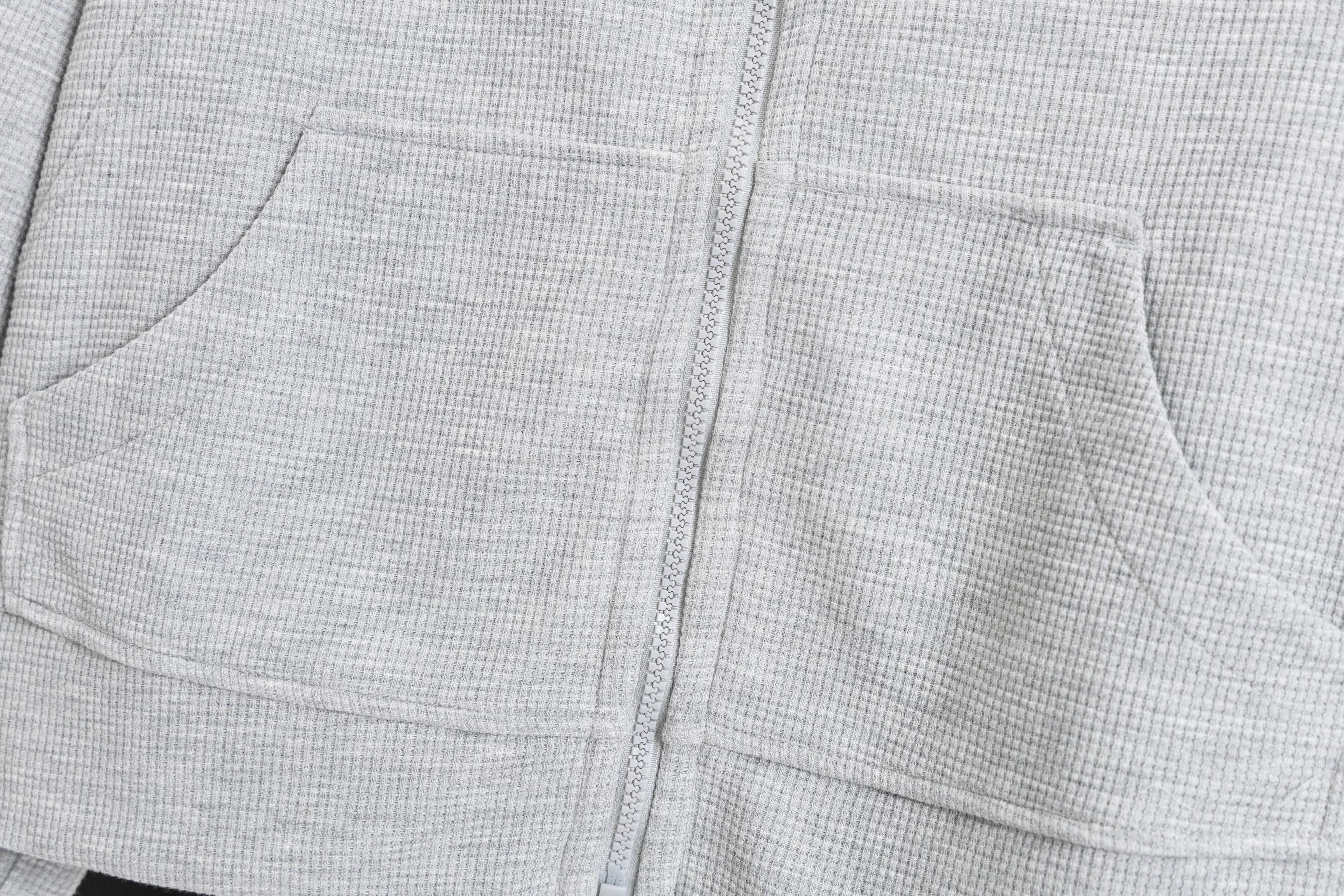 Waffle-Knit Cropped Zip-Up Hoodie D20021695 — view 6