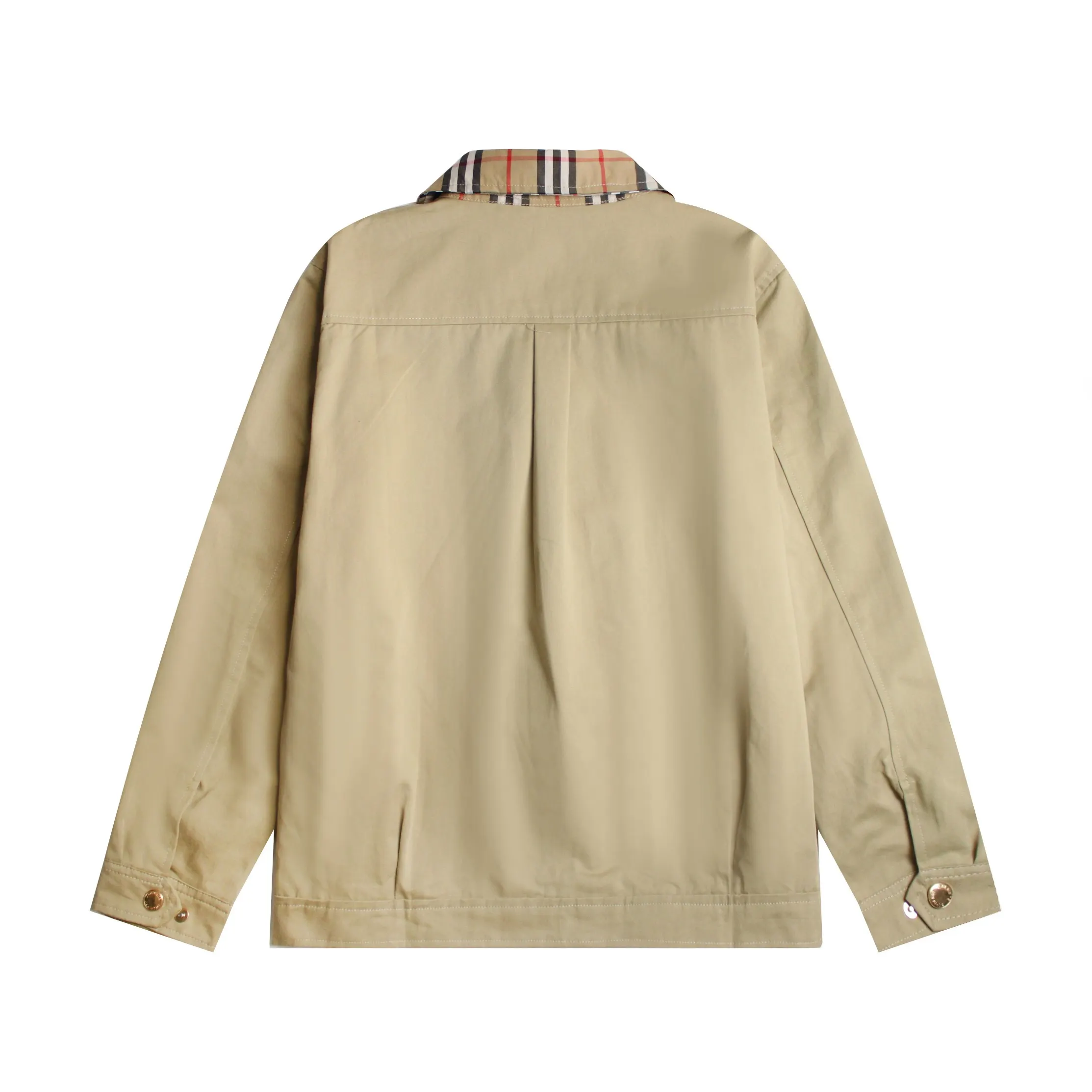 Check-Collar Cotton Twill Harrington Jacket D20521675 — view 2