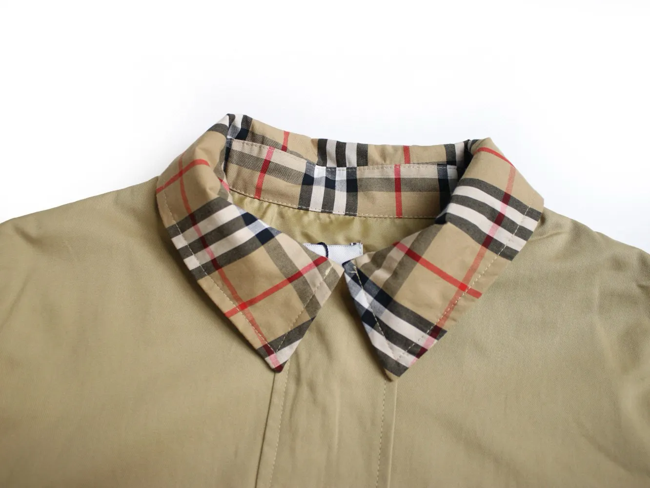Check-Collar Cotton Twill Harrington Jacket D20521675 — view 3