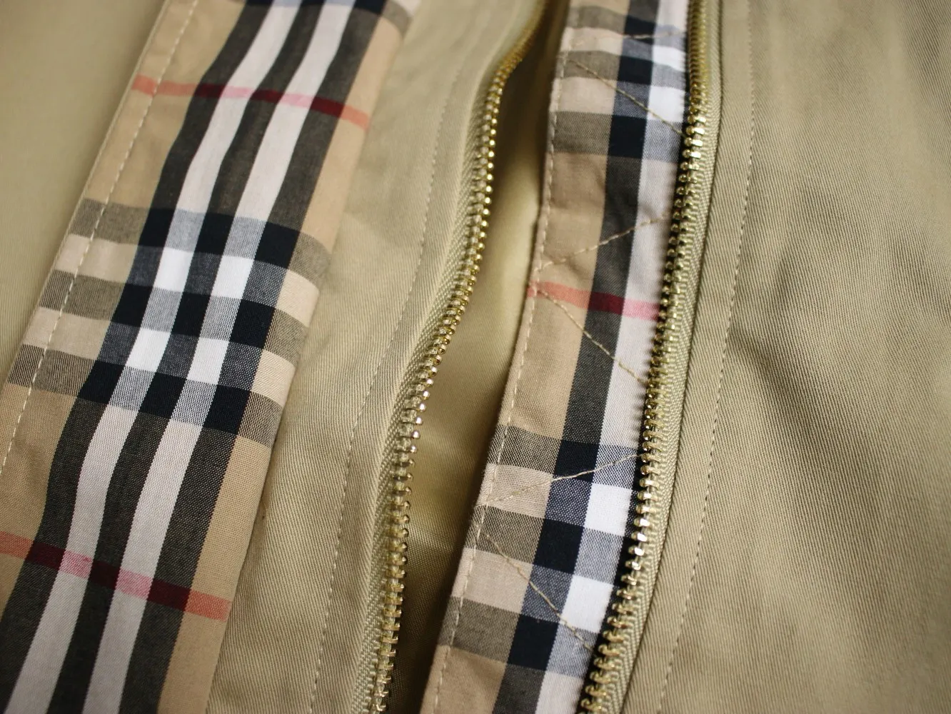 Check-Collar Cotton Twill Harrington Jacket D20521675 — view 4