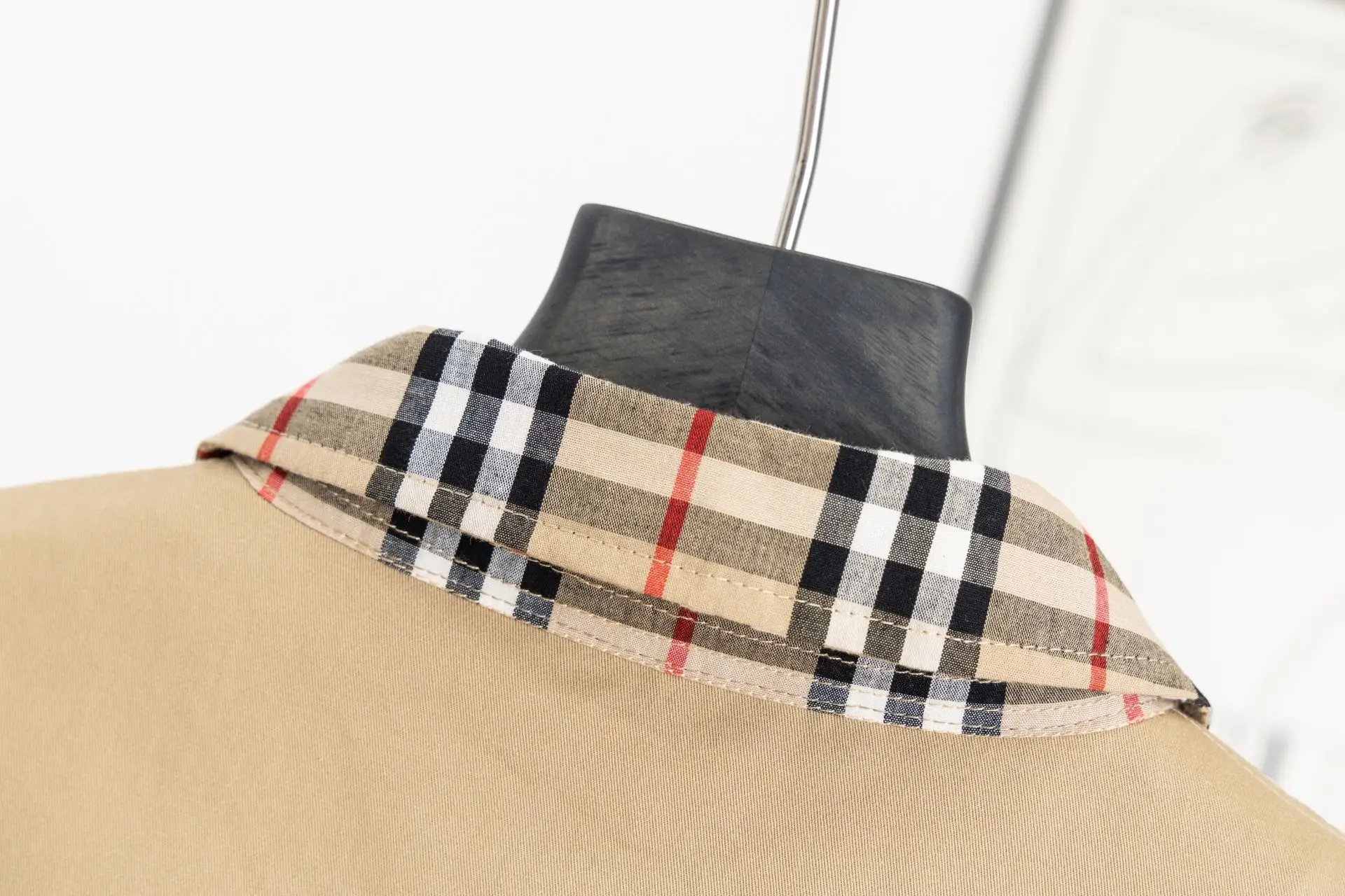 Check-Trim Cotton Blend Harrington Jacket D20521674 — view 4
