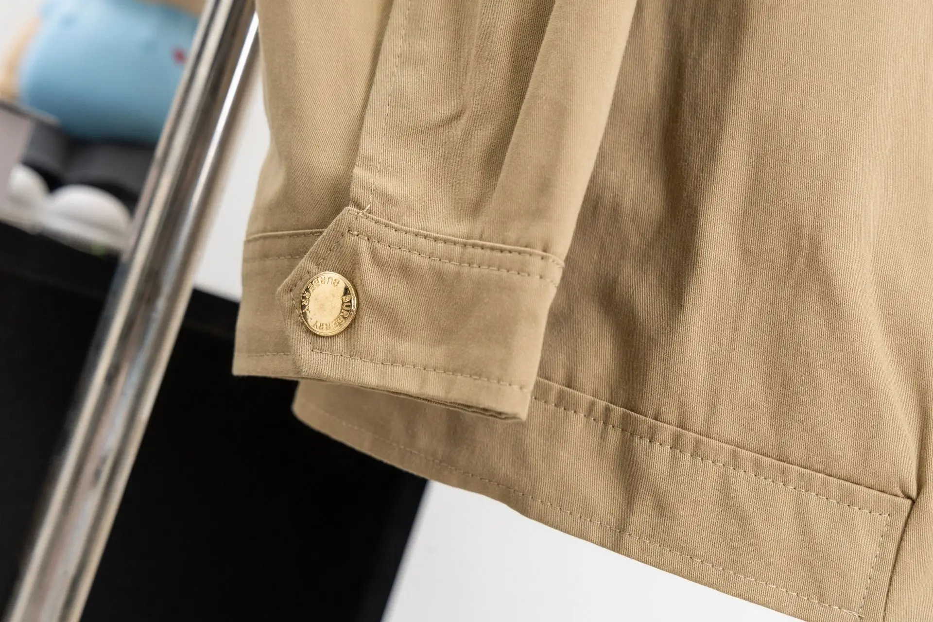 Check-Trim Cotton Blend Harrington Jacket D20521674 — view 7